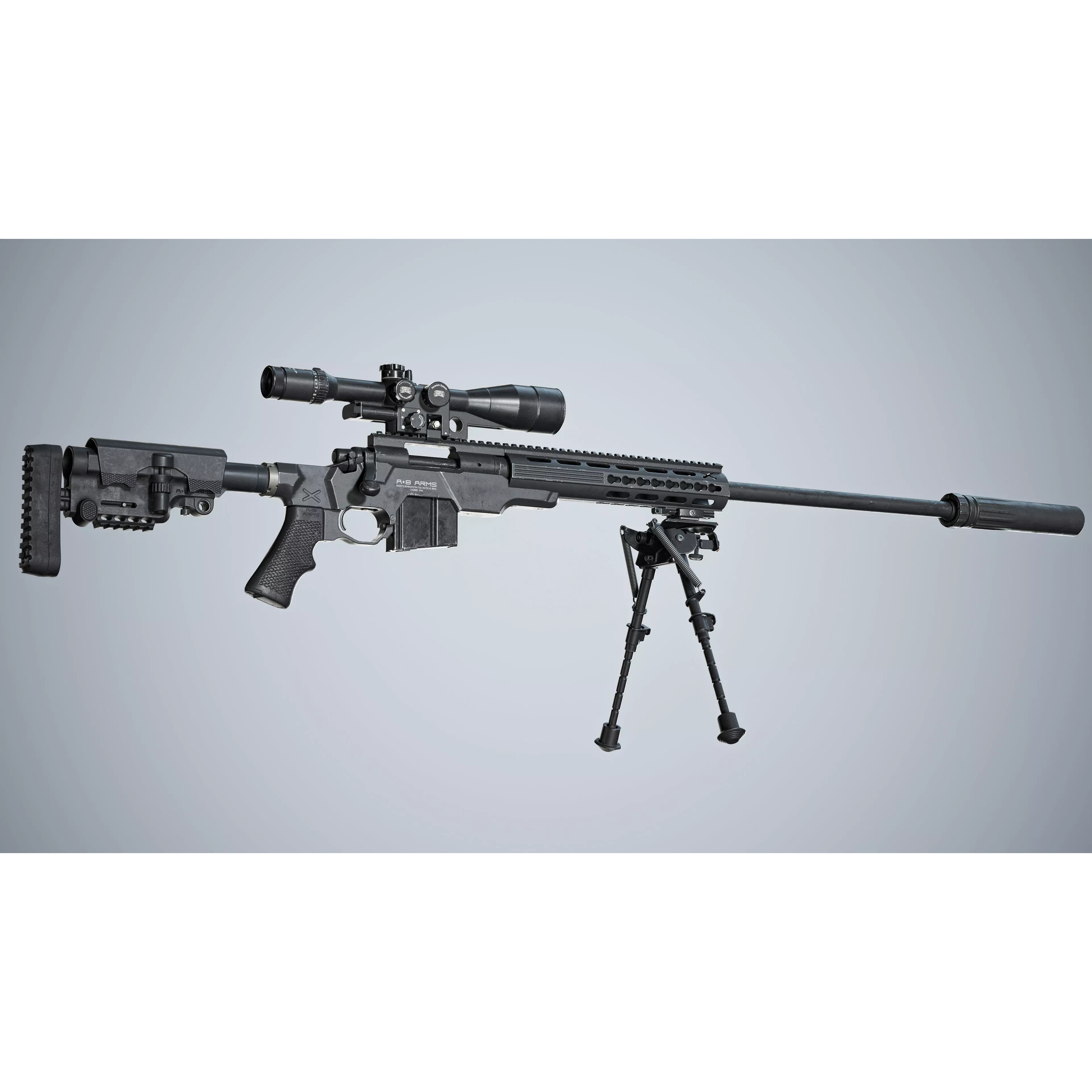 Remington 700 Tactical Sniper Rifle 3D Model – Low Poly Game Asset, FBX, PBR - View 12