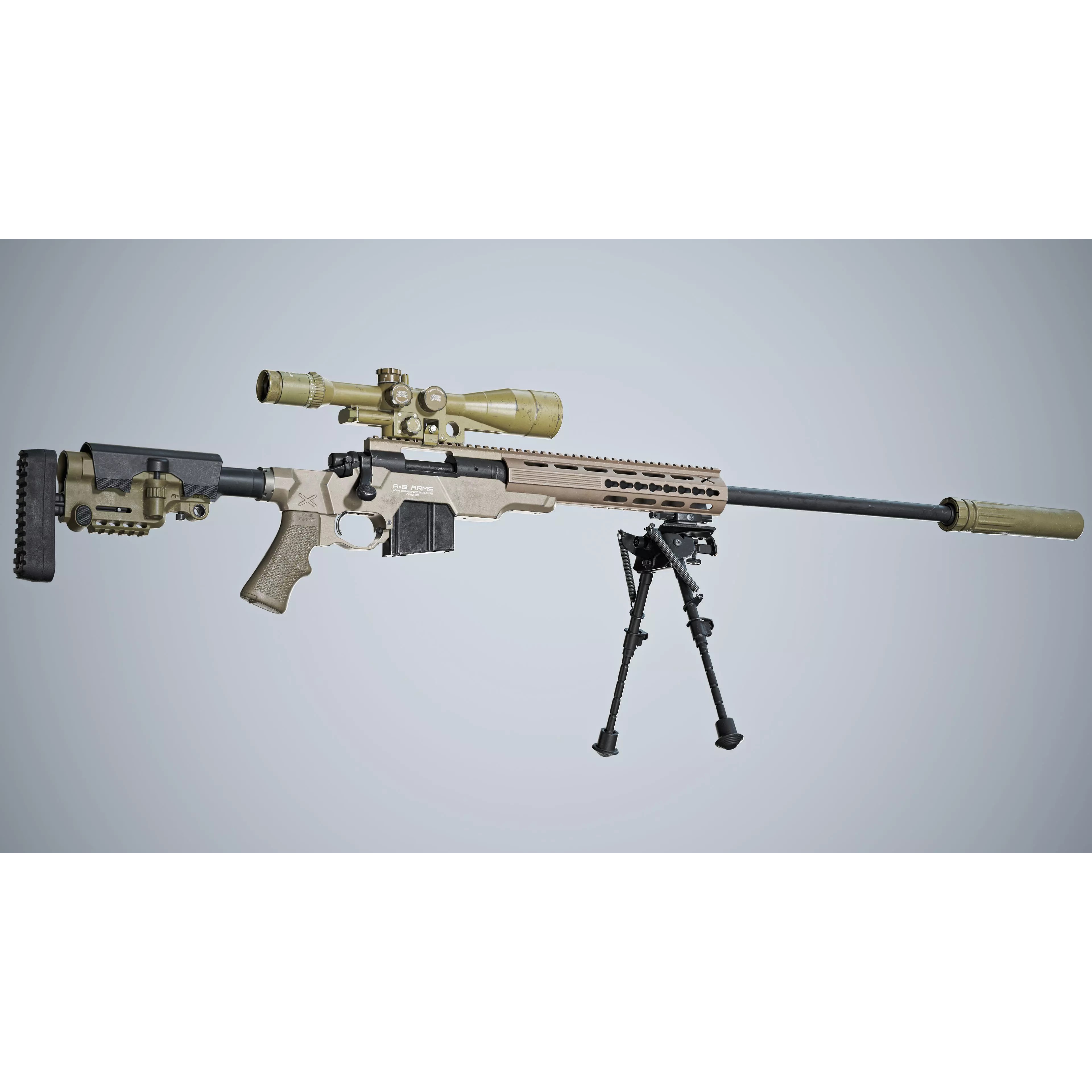 Remington 700 Tactical Sniper Rifle 3D Model – Low Poly Game Asset, FBX, PBR - View 13
