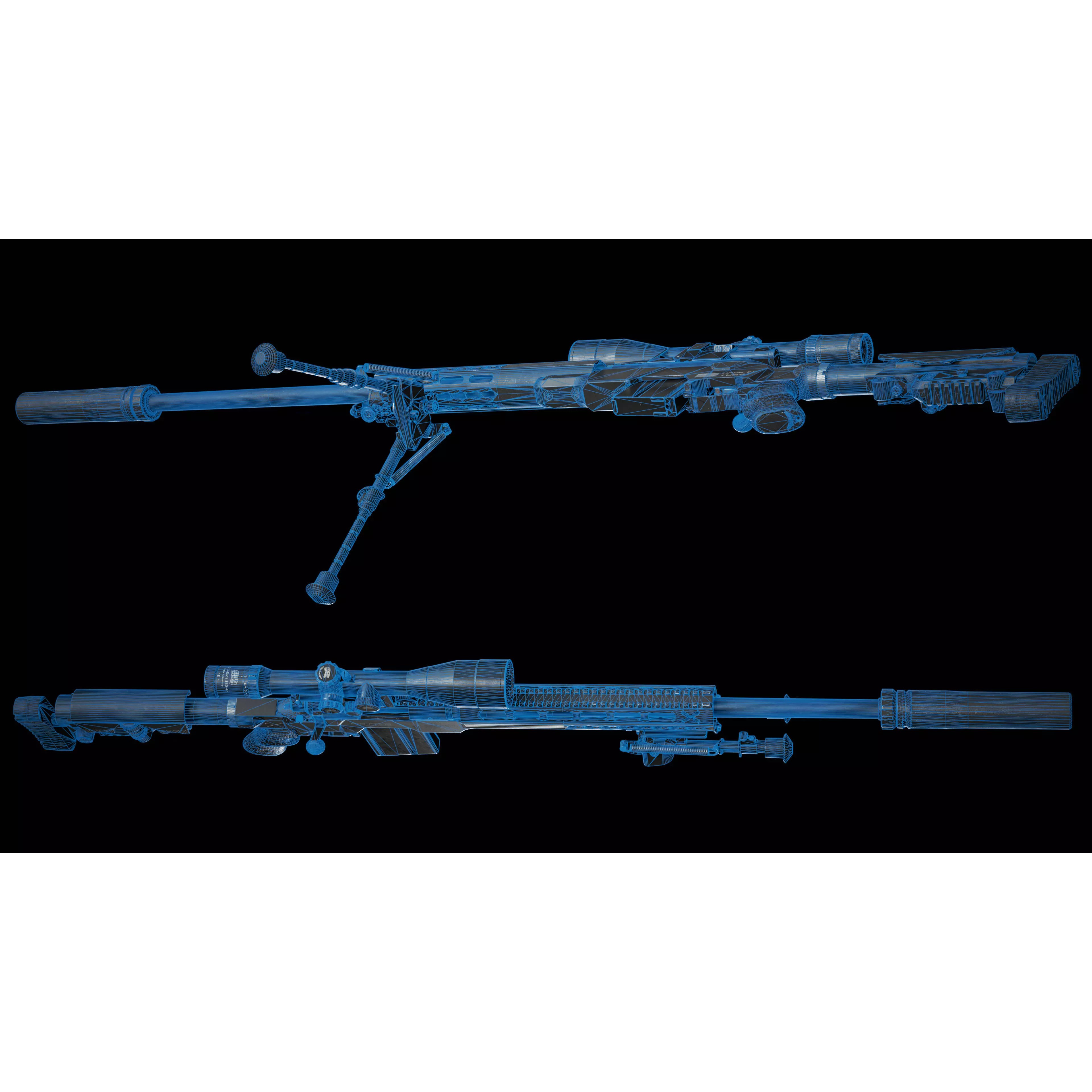 Remington 700 Tactical Sniper Rifle 3D Model – Low Poly Game Asset, FBX, PBR - View 16