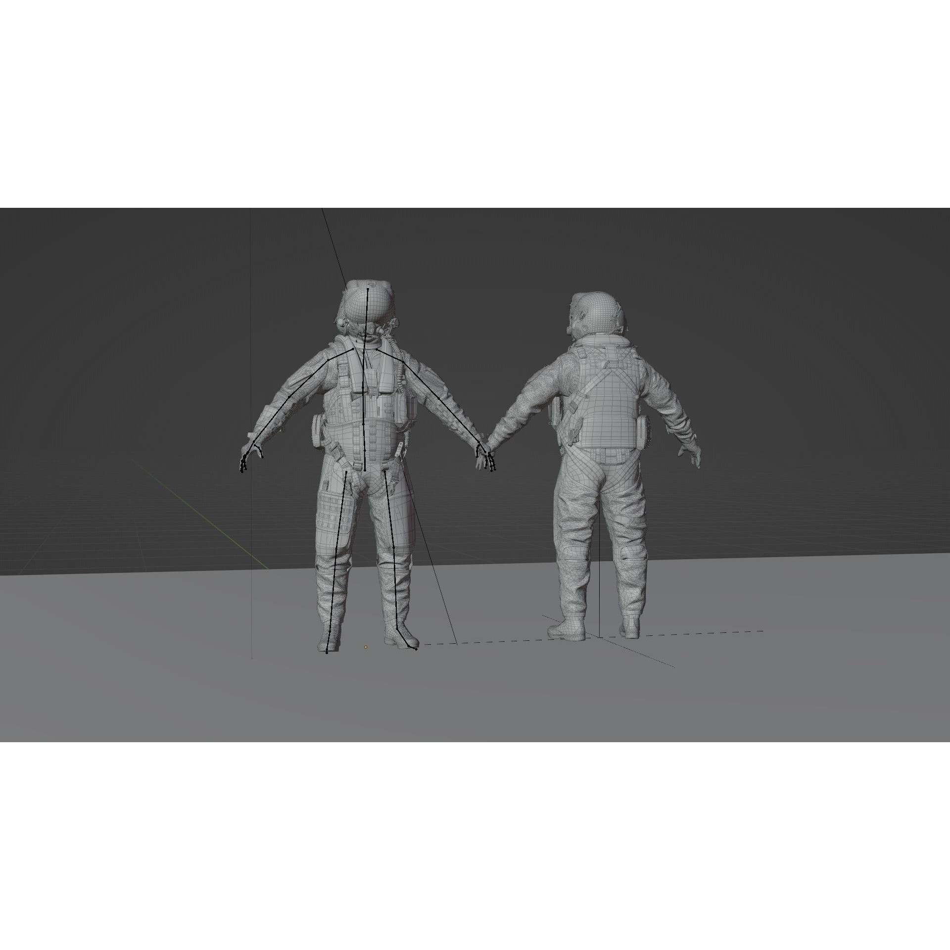 Fighter Pilot 3D Model – High Poly Flight Suit with PBR Textures - View 17