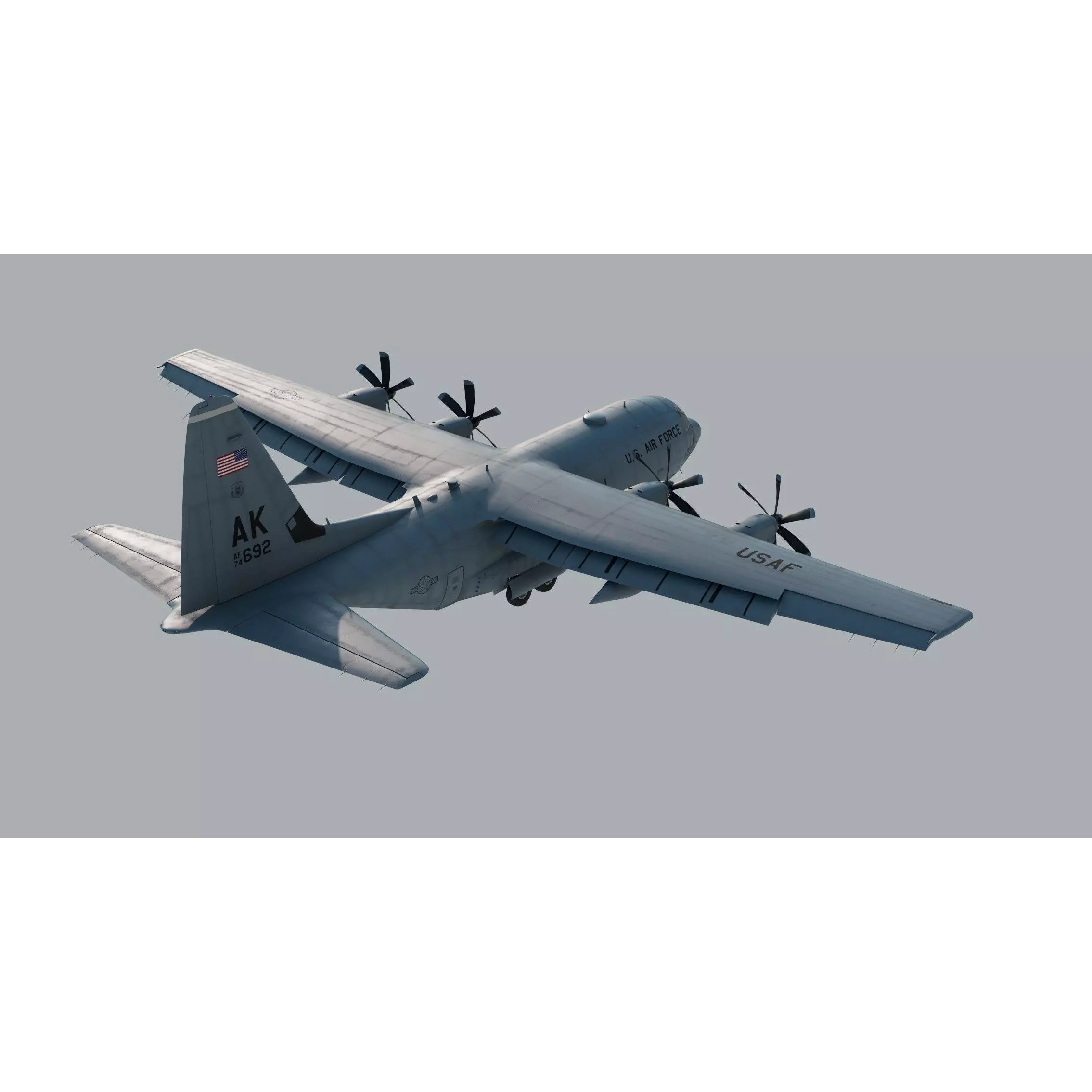 Lockheed C-130 Hercules 3D Model – High-Resolution Military Aircraft, FBX