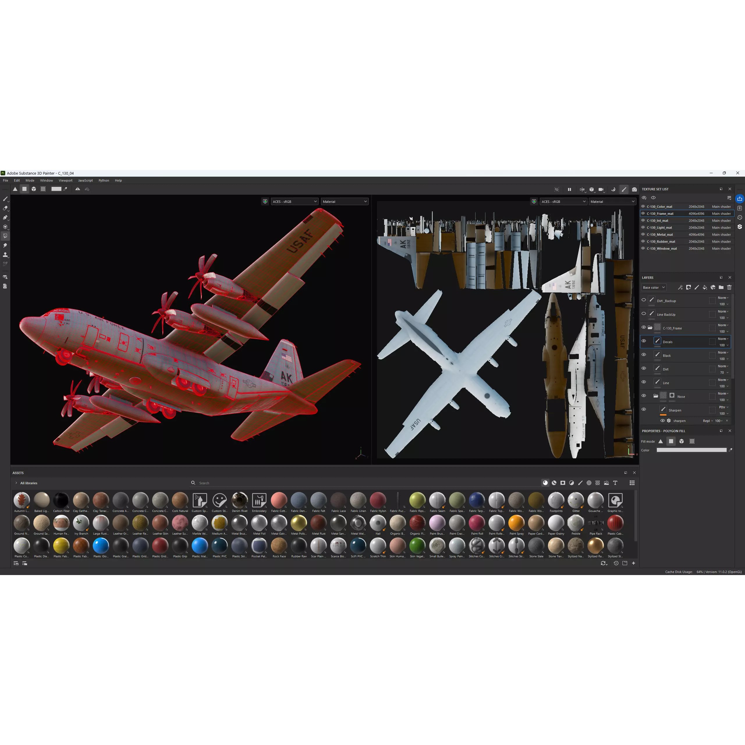 Lockheed C-130 Hercules 3D Model – High-Resolution Military Aircraft, FBX - View 10