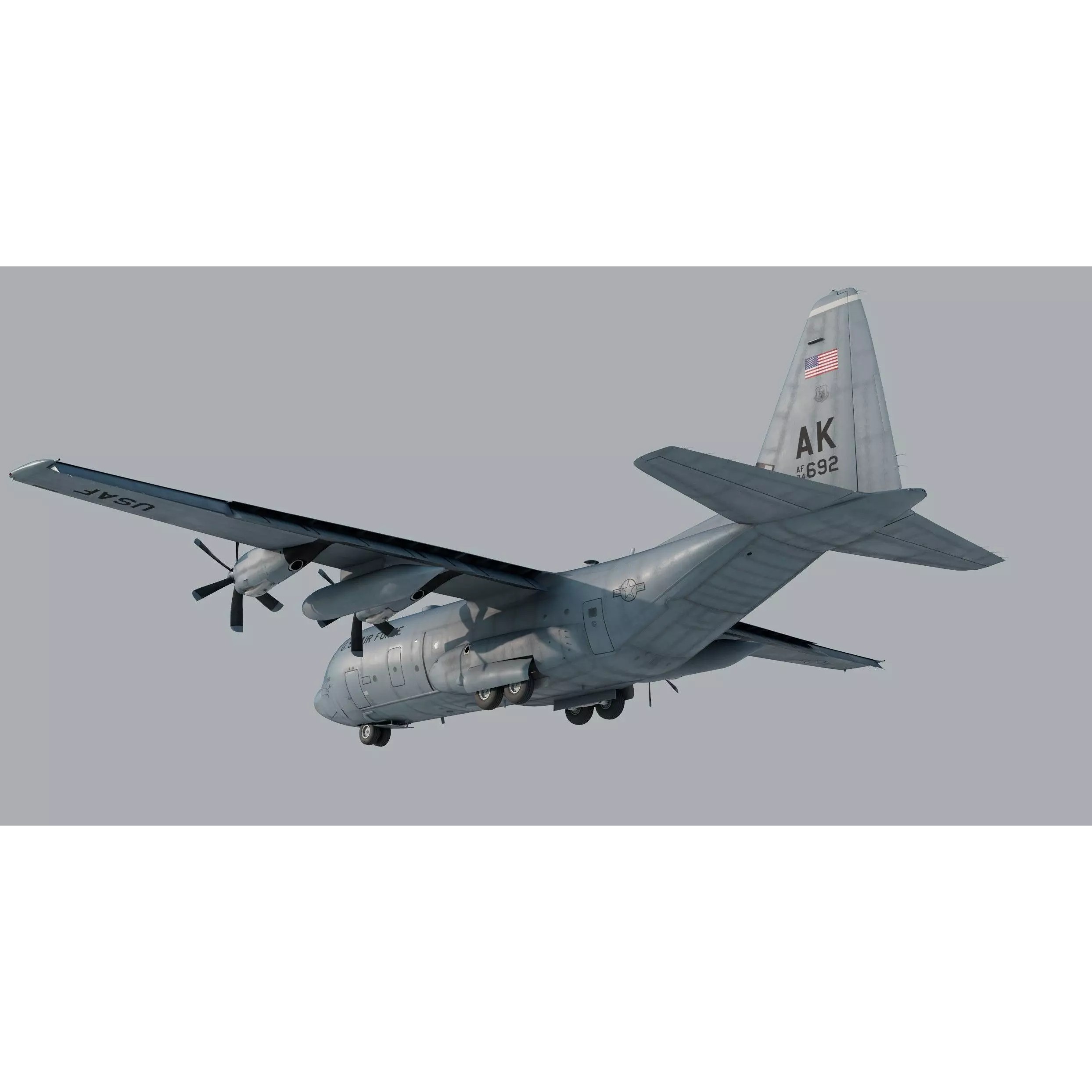 Lockheed C-130 Hercules 3D Model – High-Resolution Military Aircraft, FBX - View 13