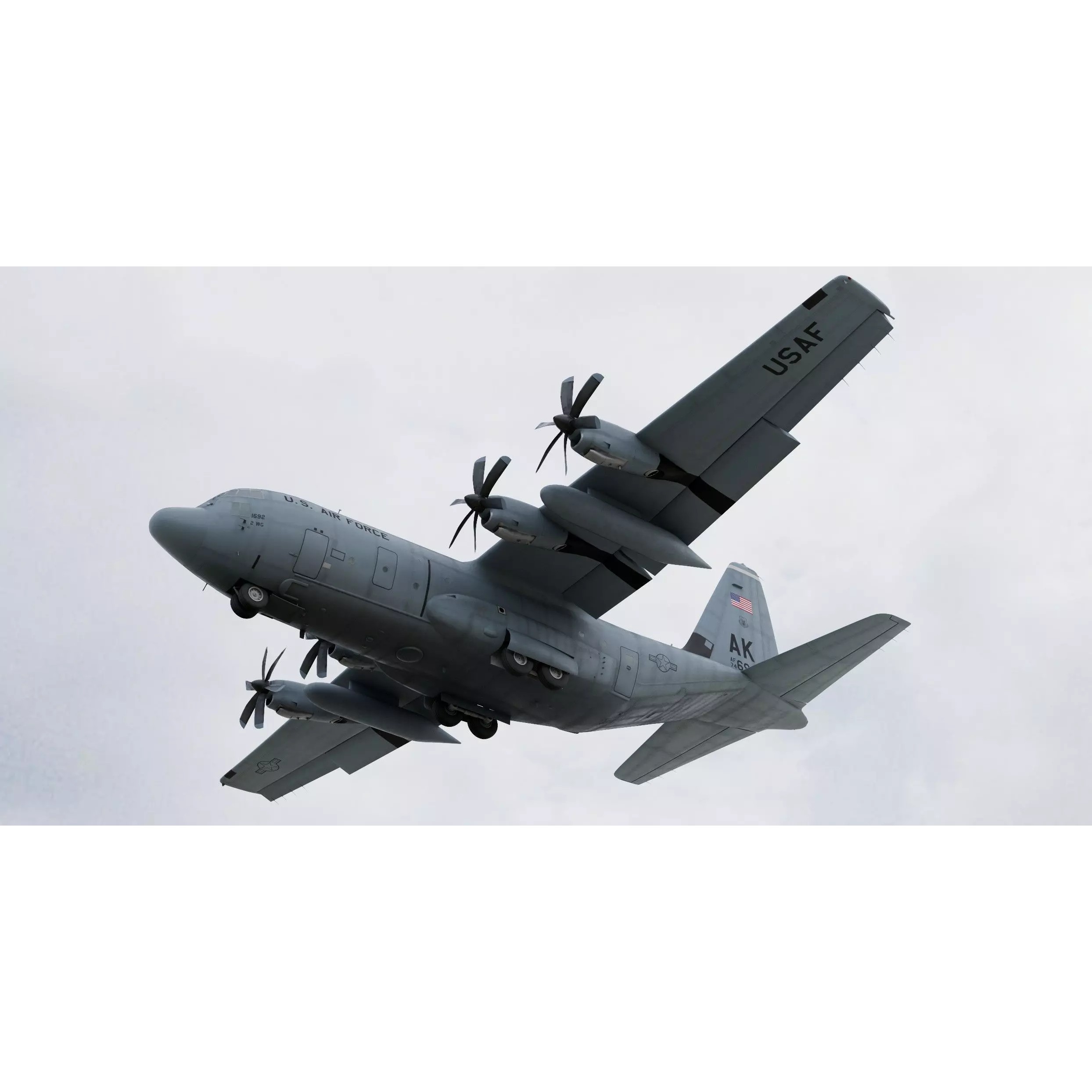 Lockheed C-130 Hercules 3D Model – High-Resolution Military Aircraft, FBX - View 4