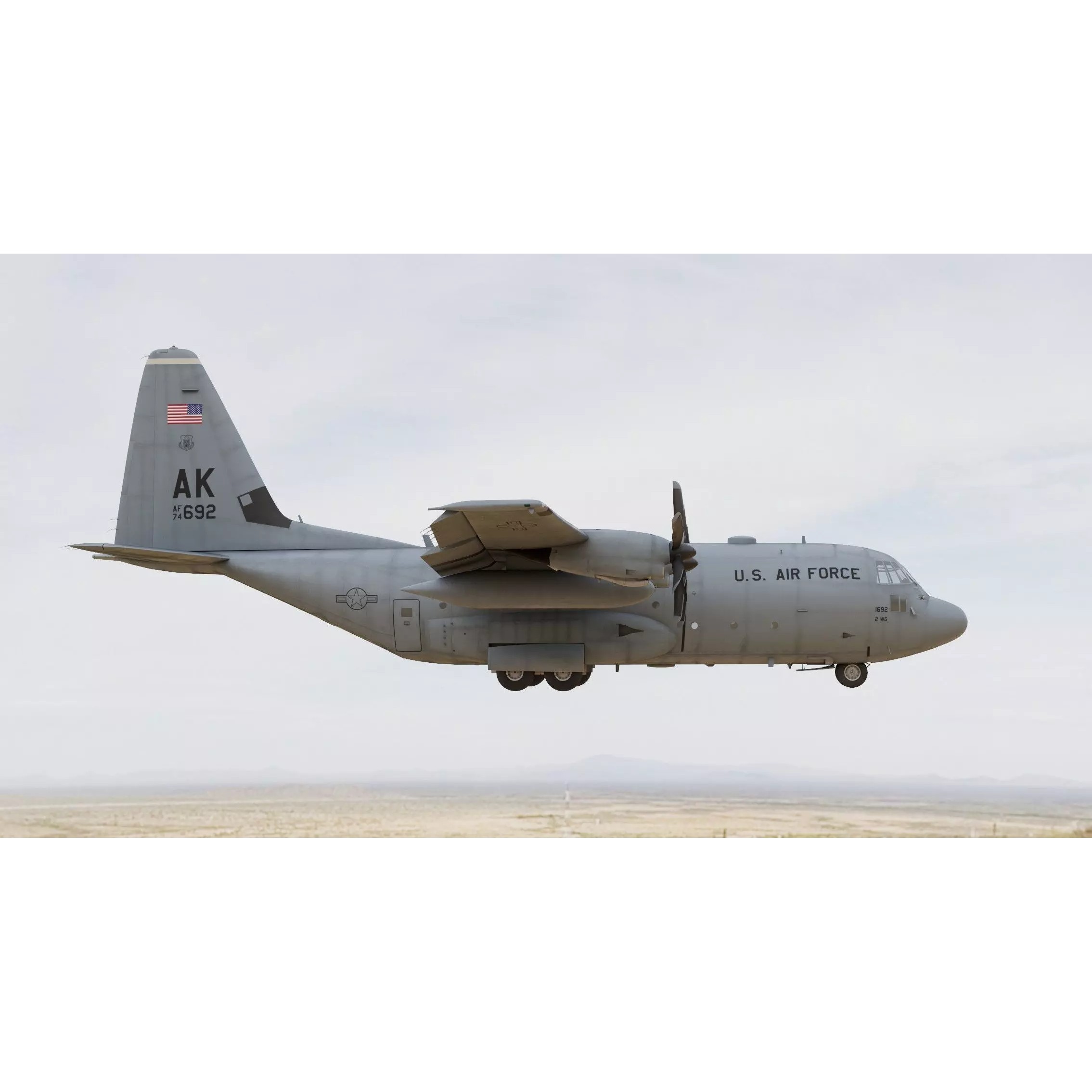 Lockheed C-130 Hercules 3D Model – High-Resolution Military Aircraft, FBX - View 5