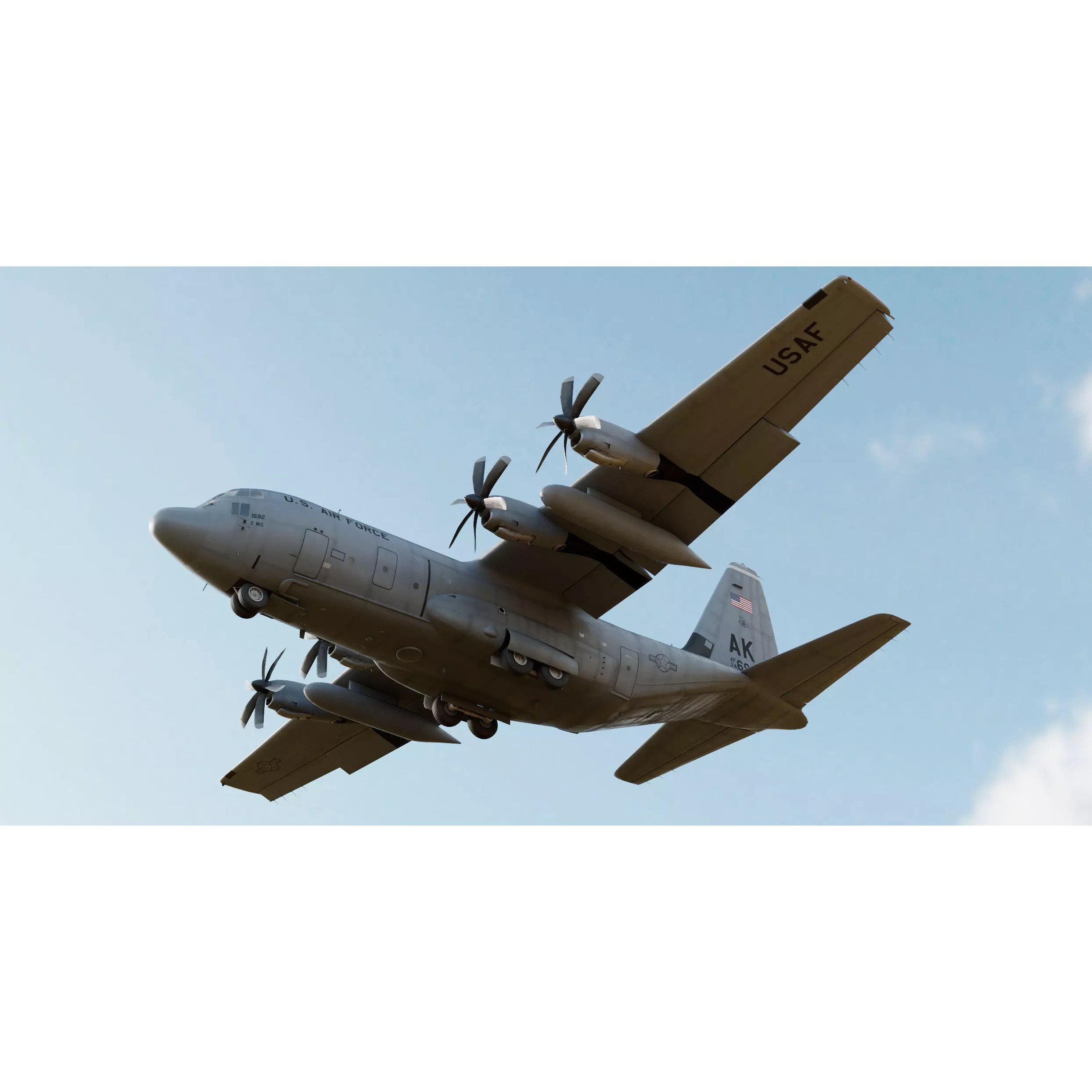 Lockheed C-130 Hercules 3D Model – High-Resolution Military Aircraft, FBX - View 7