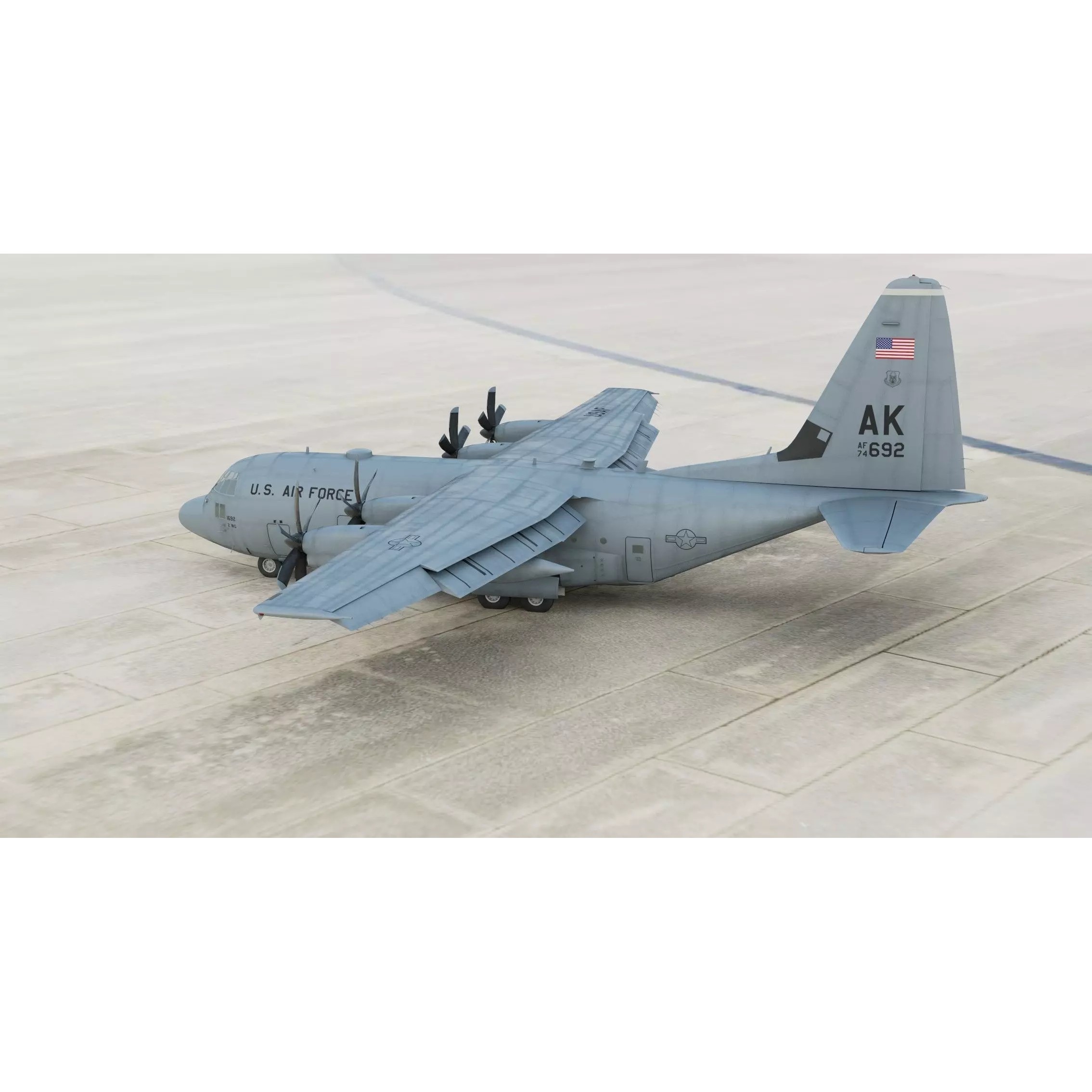 Lockheed C-130 Hercules 3D Model – High-Resolution Military Aircraft, FBX - View 8