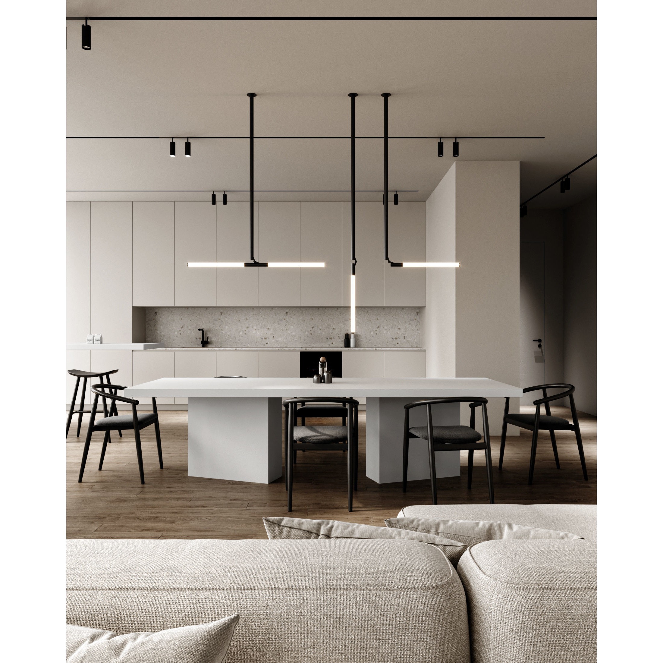 Japandi Interior Scene - Ready to Render 3D Model - View 3