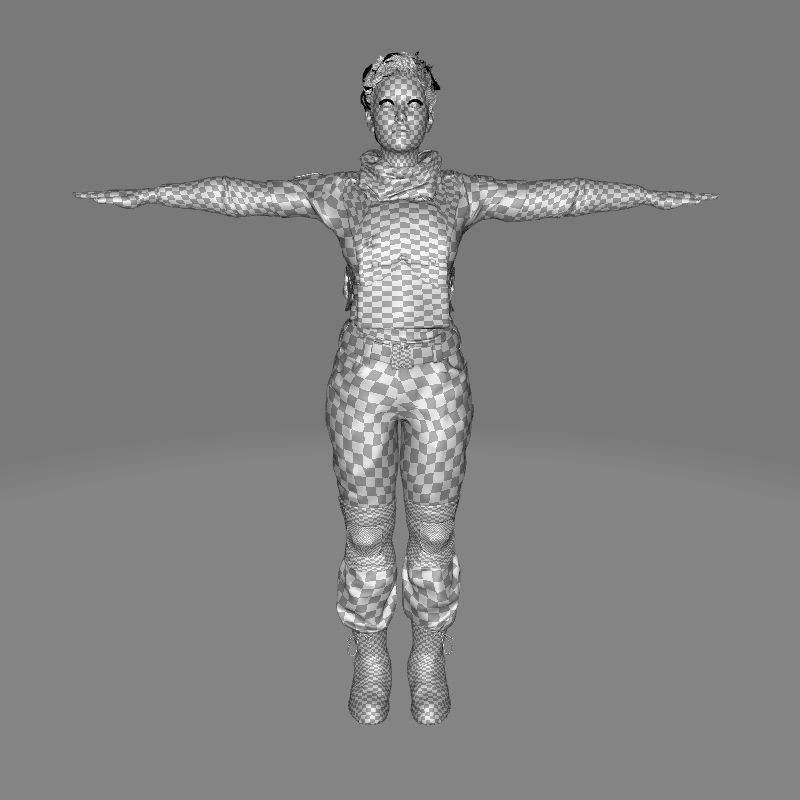 Amelia 3D Model – Low Poly Military Muse with Rigging and PBR Textures