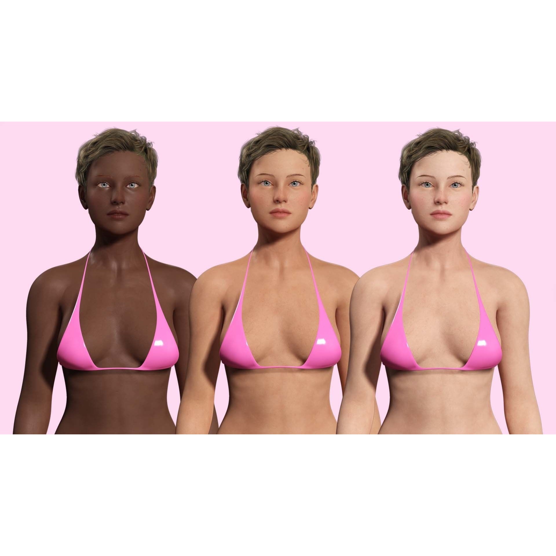 Amelia 3D Model – Low Poly Military Muse with Rigging and PBR Textures - View 13