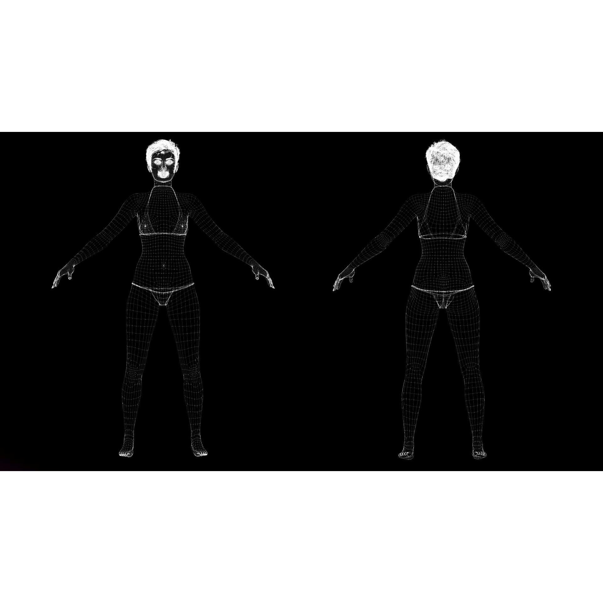 Amelia 3D Model – Low Poly Military Muse with Rigging and PBR Textures - View 25
