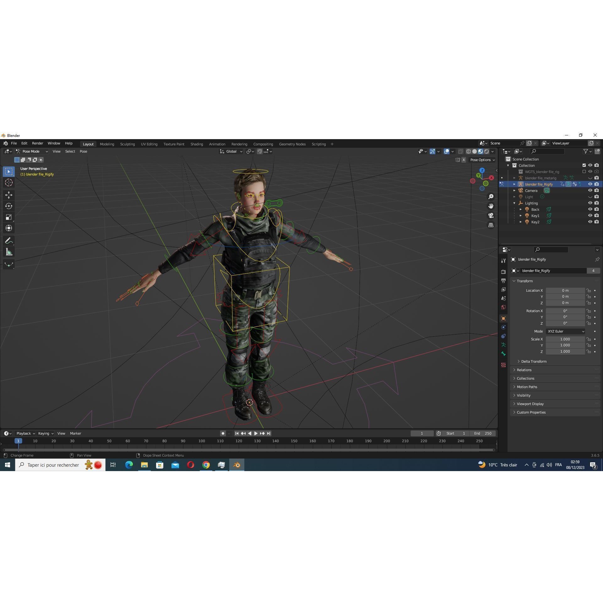 Amelia 3D Model – Low Poly Military Muse with Rigging and PBR Textures - View 27