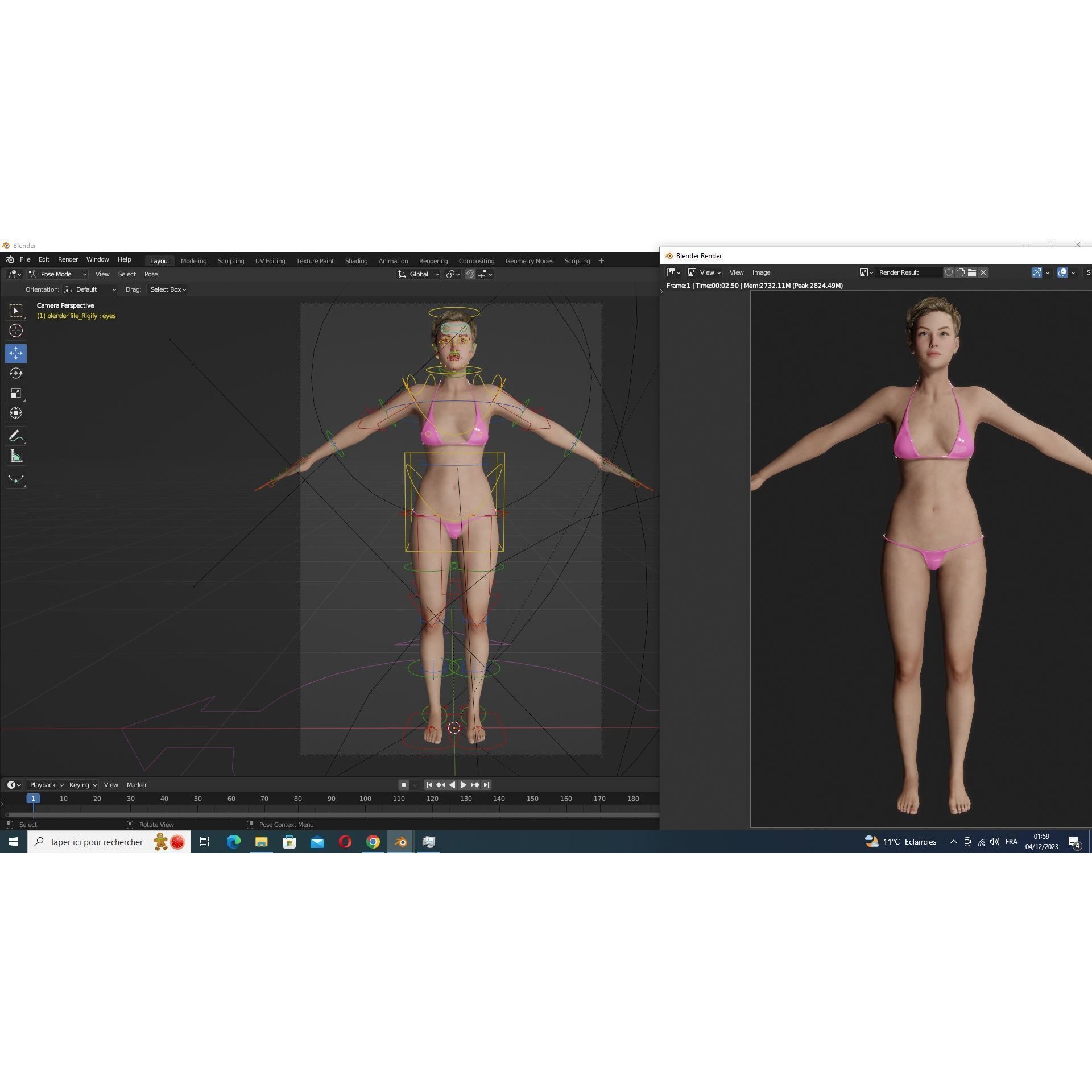 Amelia 3D Model – Low Poly Military Muse with Rigging and PBR Textures - View 32