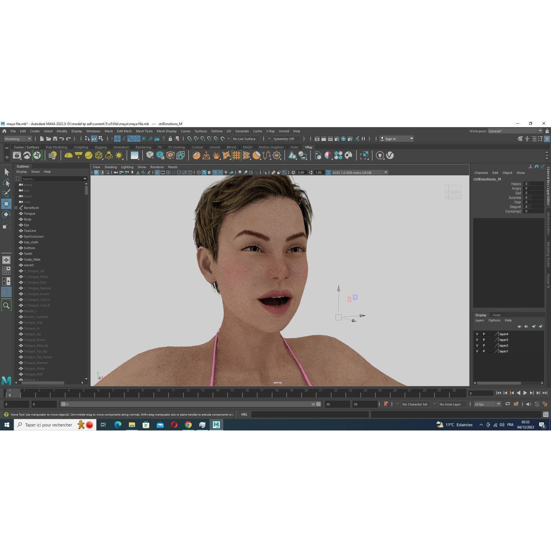 Amelia 3D Model – Low Poly Military Muse with Rigging and PBR Textures - View 38