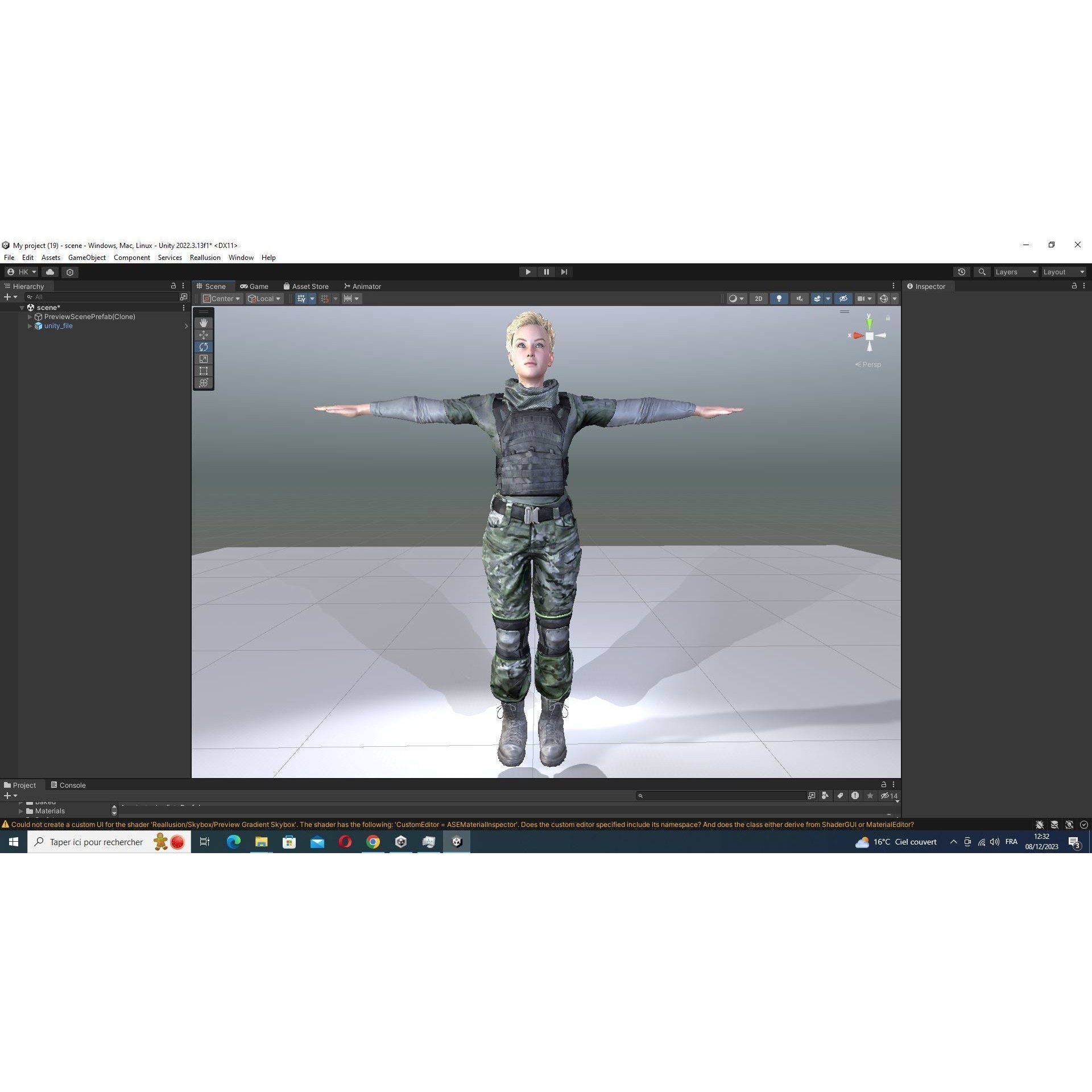 Amelia 3D Model – Low Poly Military Muse with Rigging and PBR Textures - View 56