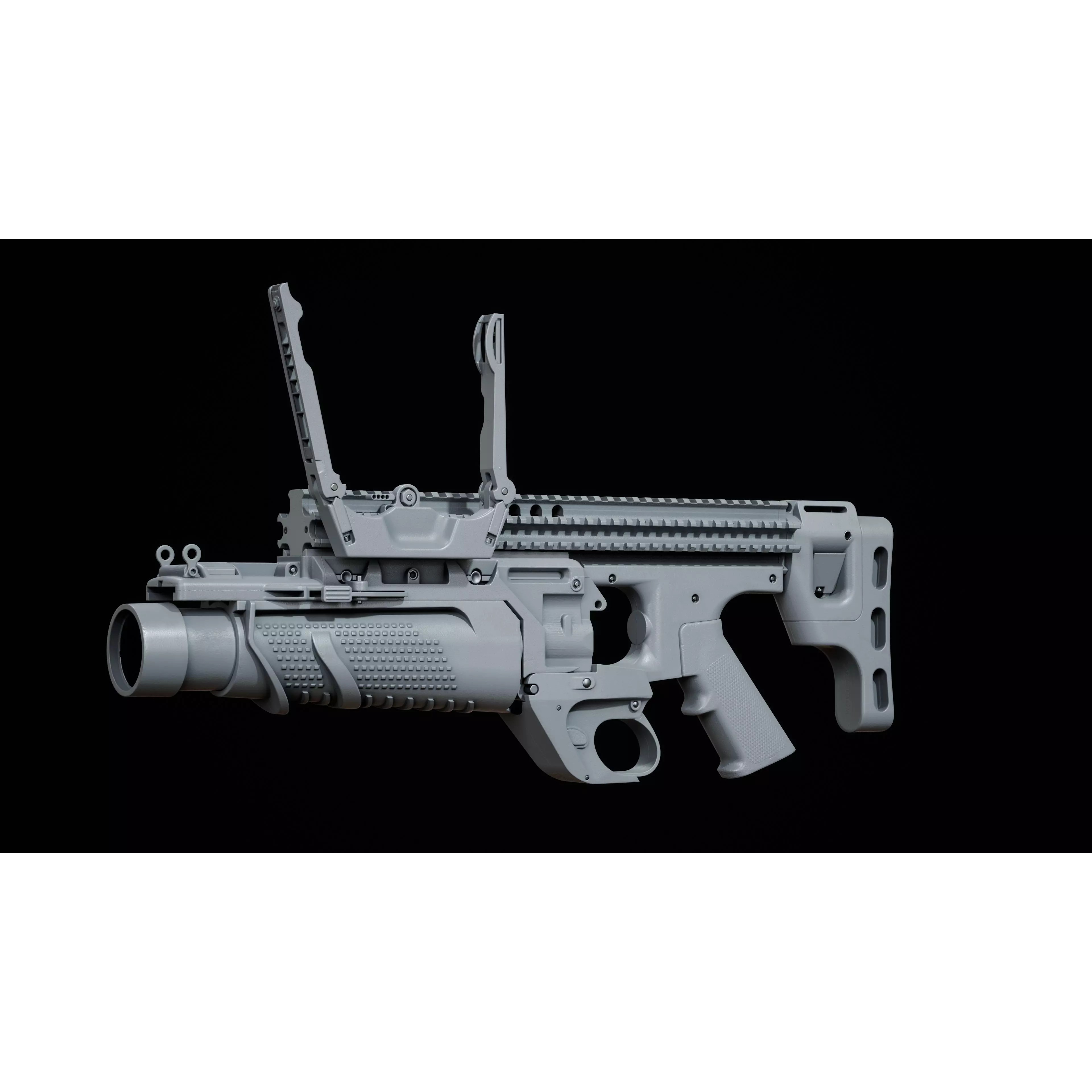 FN 40GL-S Grenade Launcher 3D Model – Low Poly Game Asset, FBX