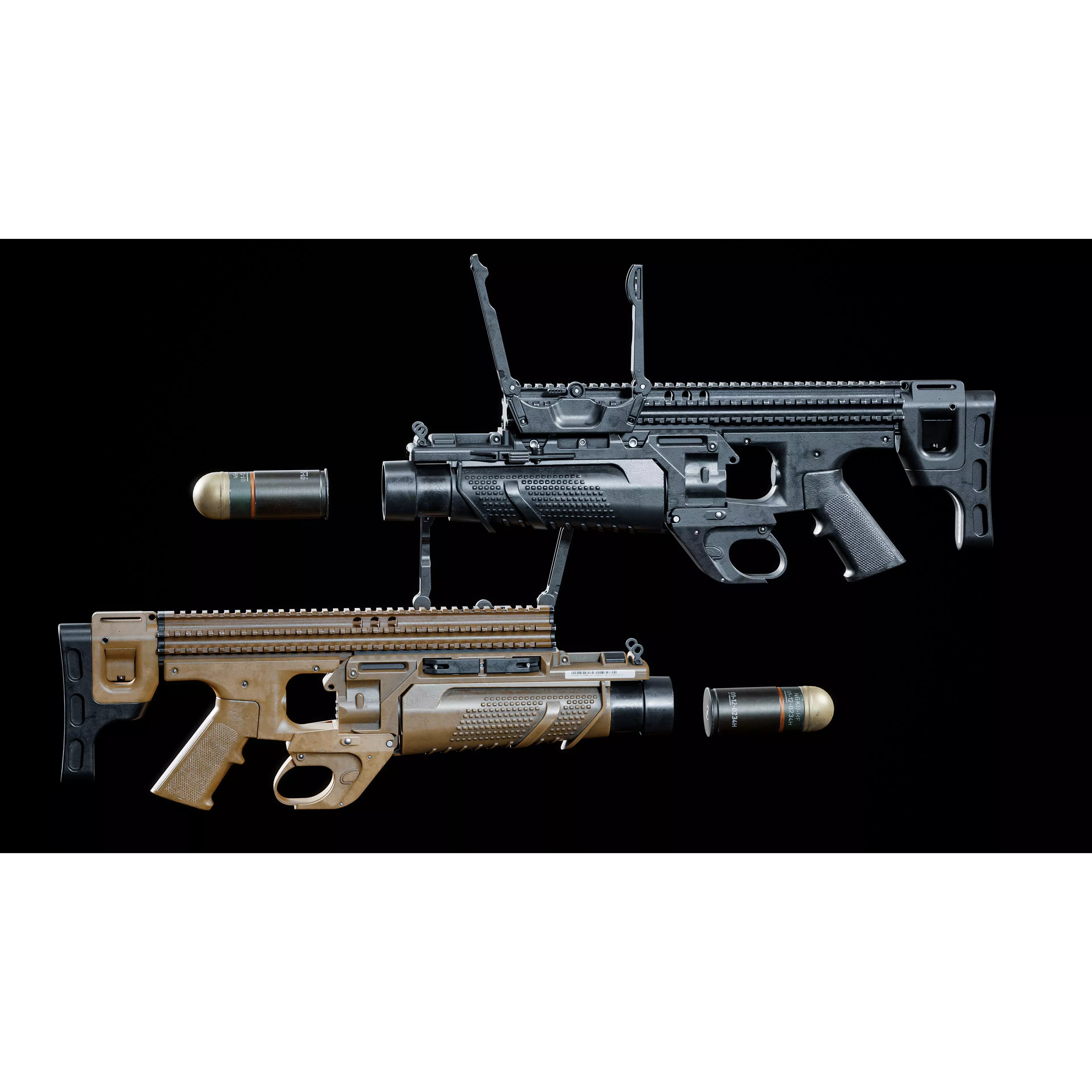 FN 40GL-S Grenade Launcher 3D Model – Low Poly Game Asset, FBX - View 11
