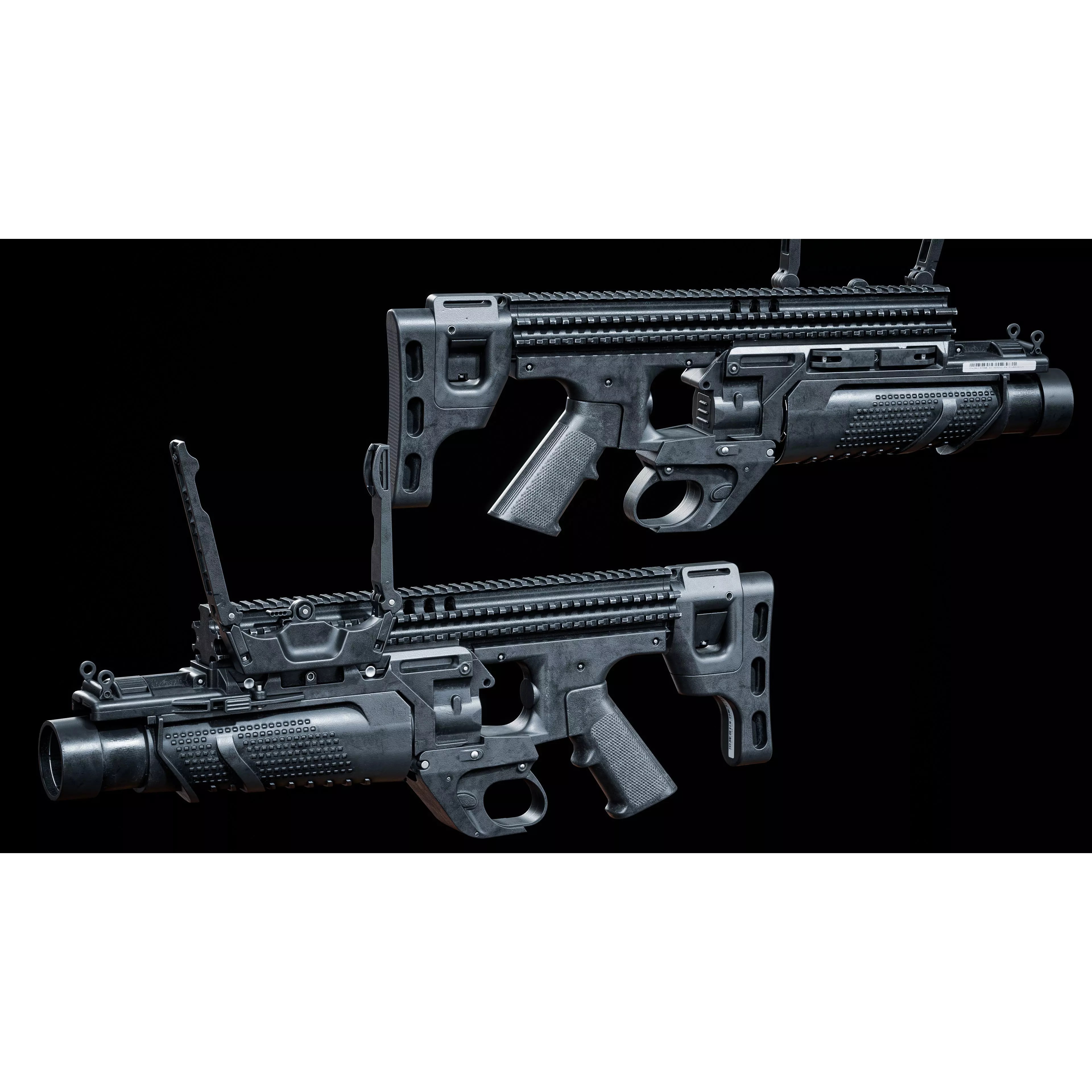 FN 40GL-S Grenade Launcher 3D Model – Low Poly Game Asset, FBX - View 13