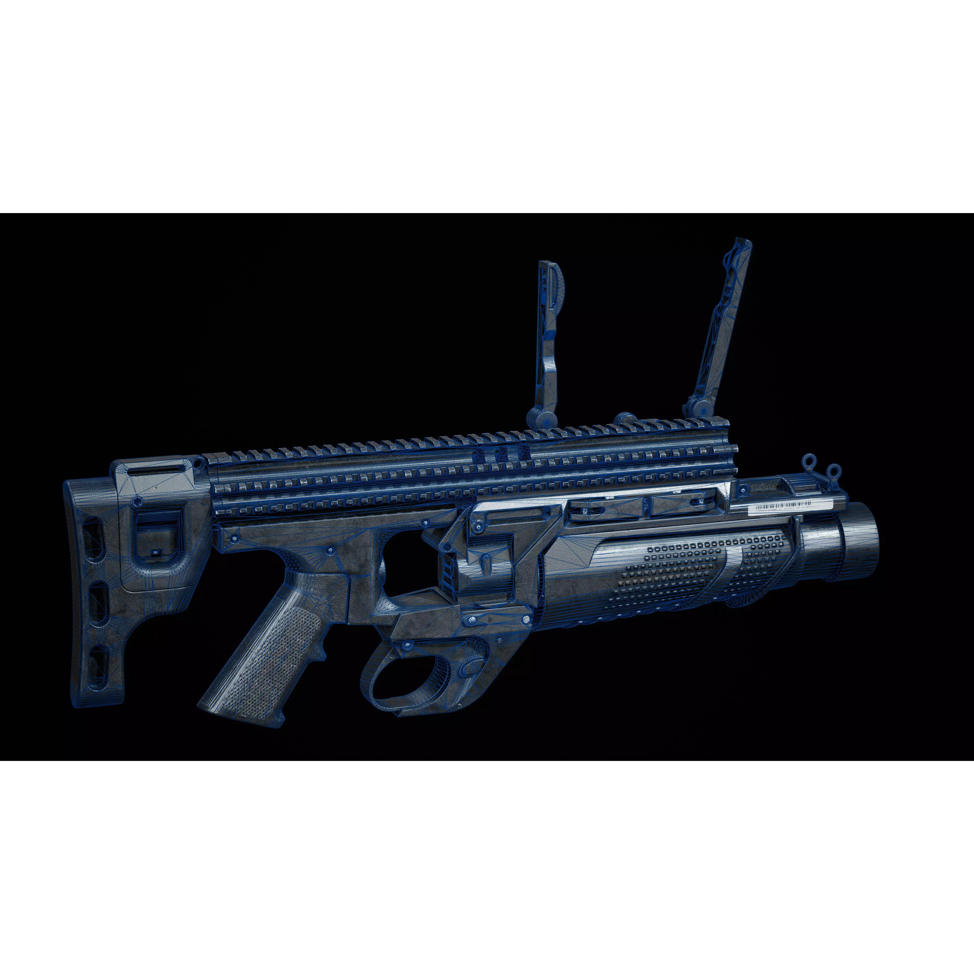 FN 40GL-S Grenade Launcher 3D Model – Low Poly Game Asset, FBX - View 18