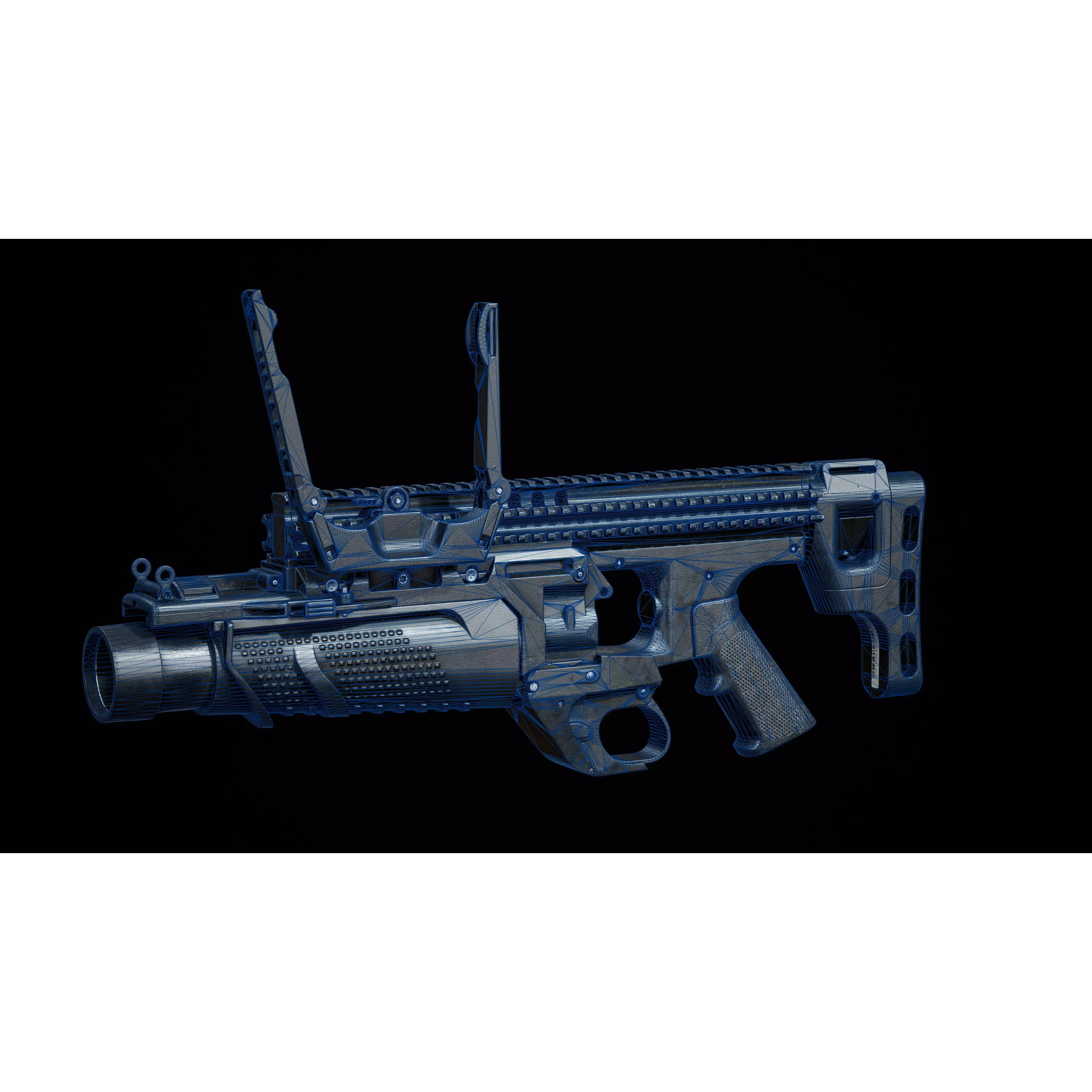 FN 40GL-S Grenade Launcher 3D Model – Low Poly Game Asset, FBX - View 19