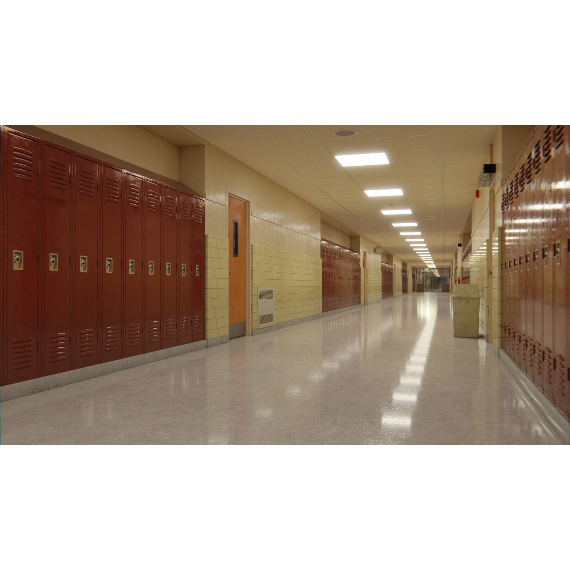 School Hallway - Game-Ready 3D Model - View 12