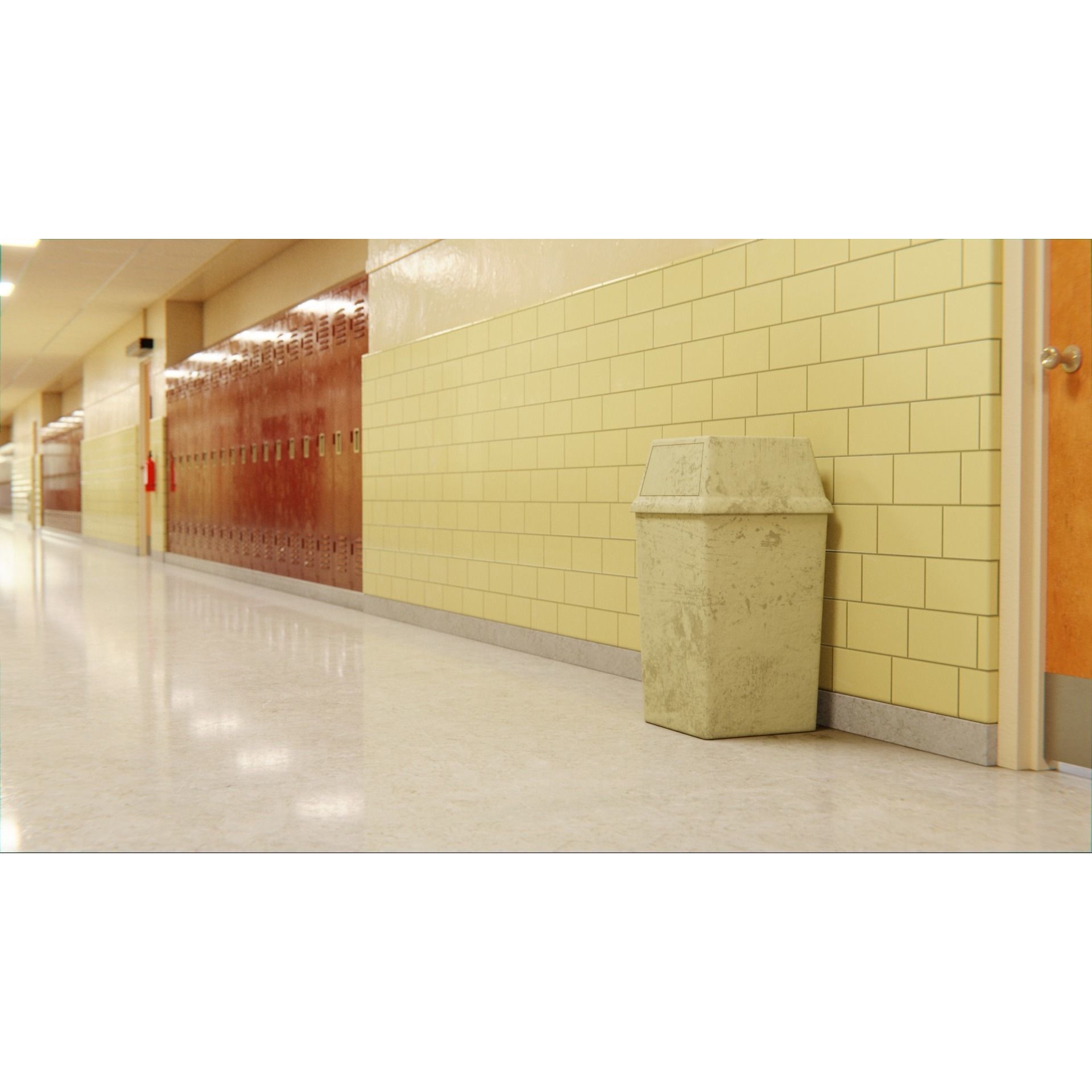 School Hallway - Game-Ready 3D Model - View 16