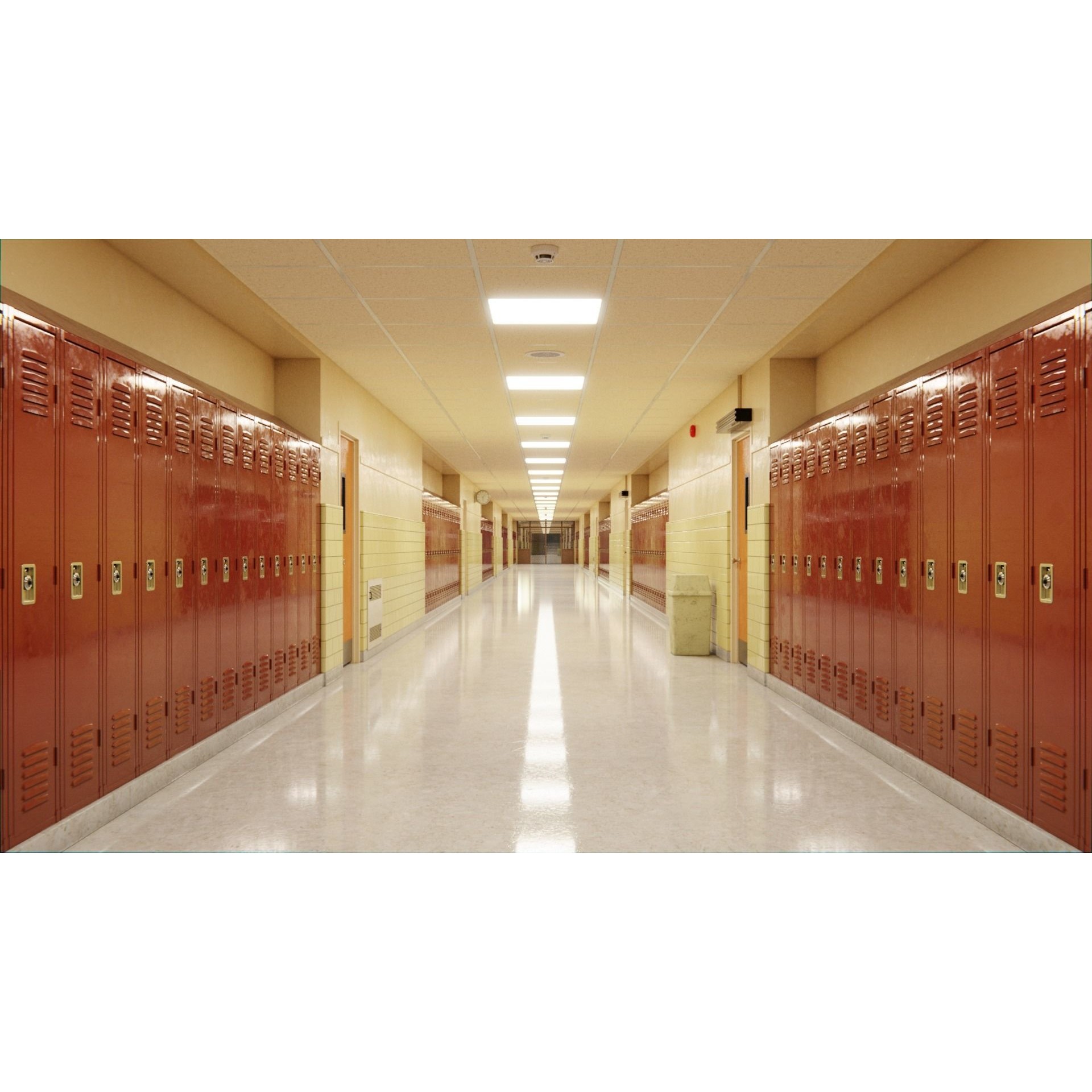 School Hallway - Game-Ready 3D Model - View 17