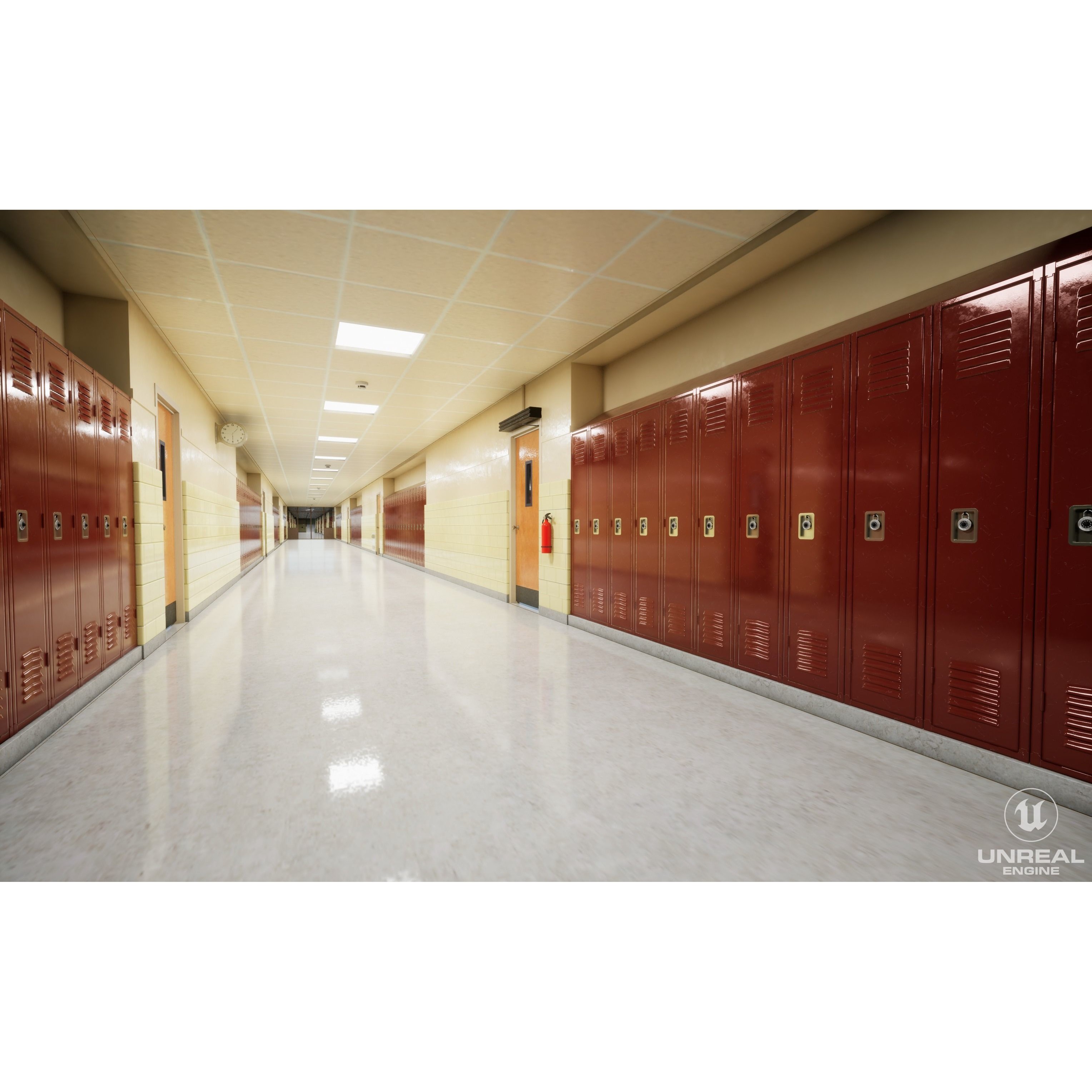 School Hallway - Game-Ready 3D Model - View 18