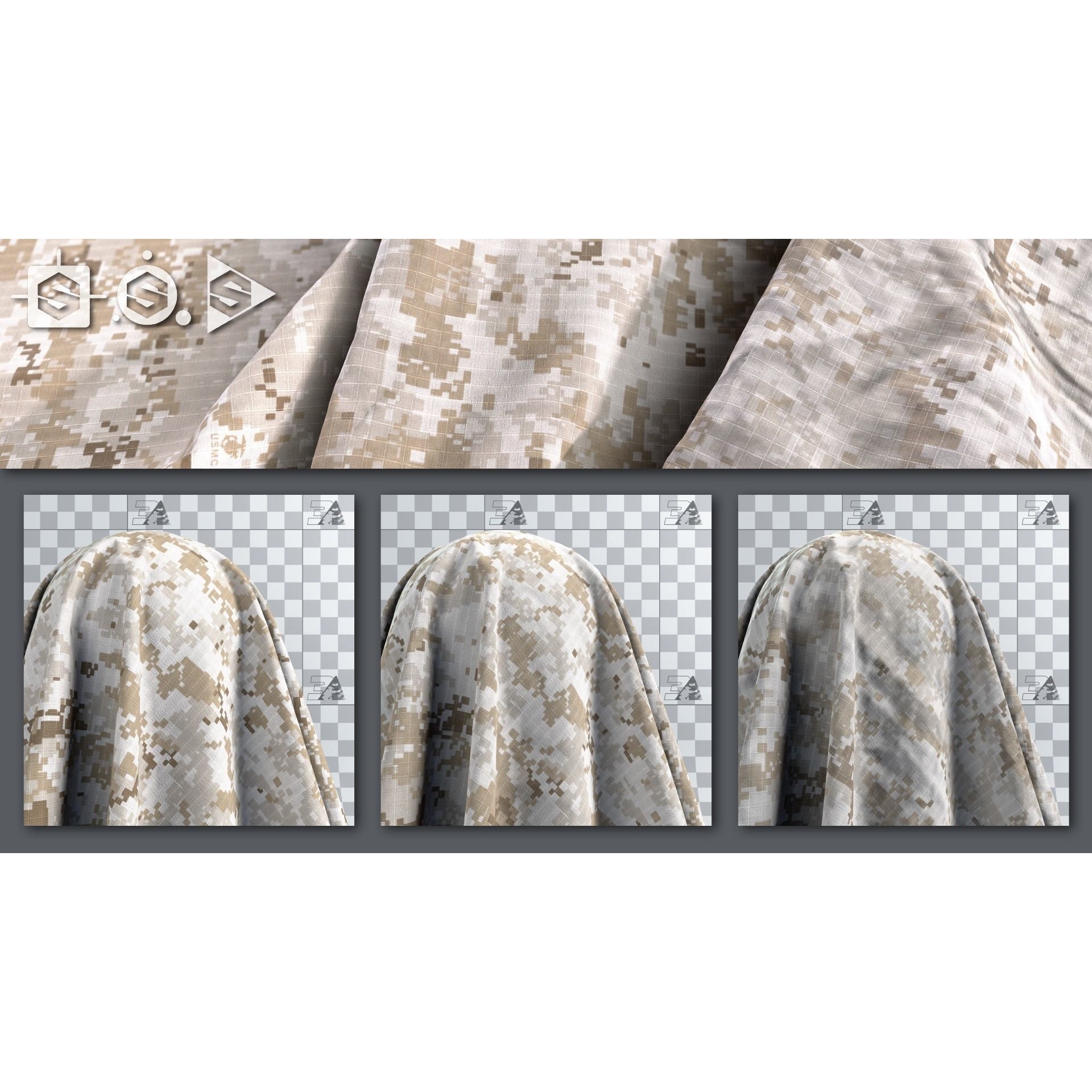 USMC Camo Generator Texture 3D Model – Procedural Military Fabric, SBSAR - View 16
