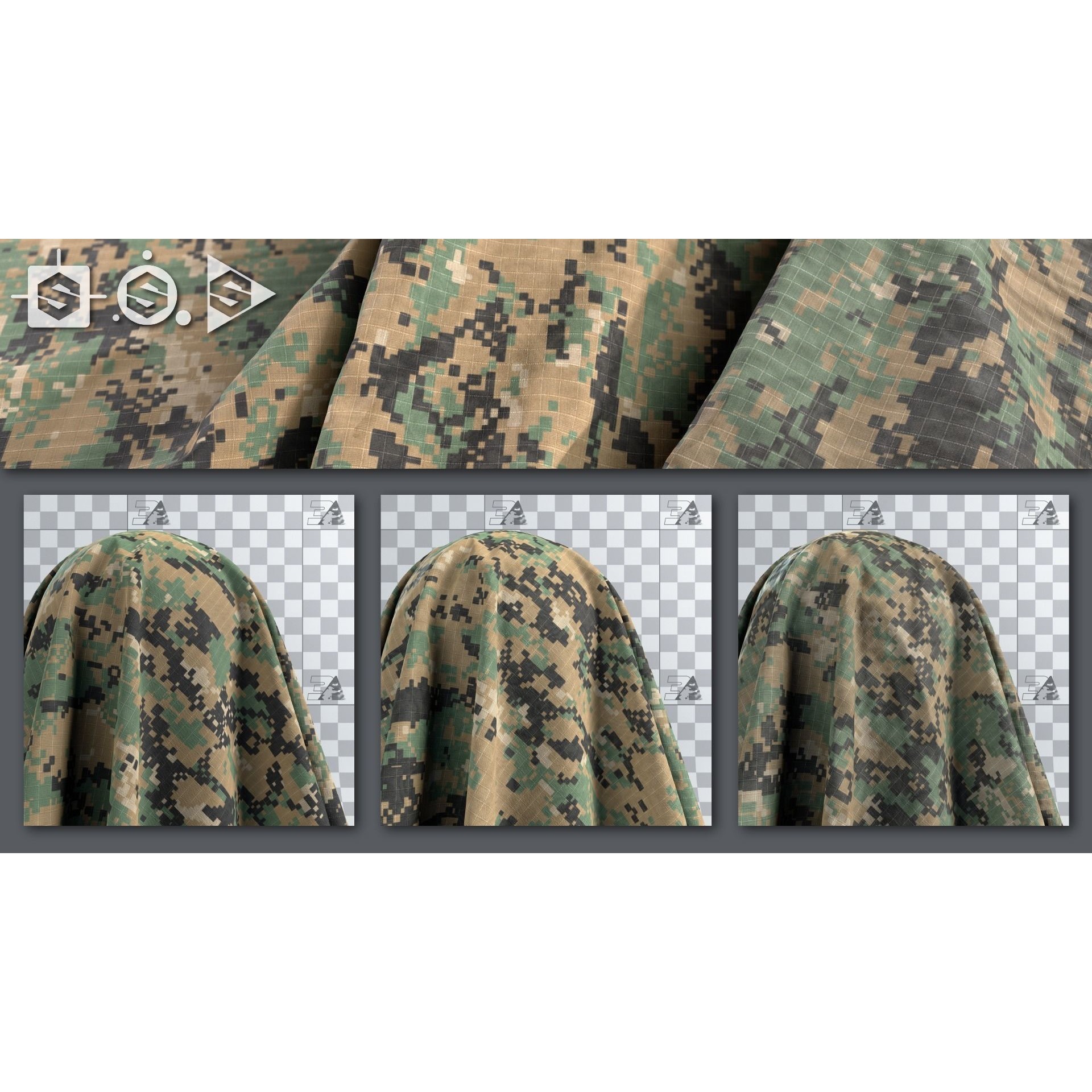 USMC Camo Generator Texture 3D Model – Procedural Military Fabric, SBSAR - View 17