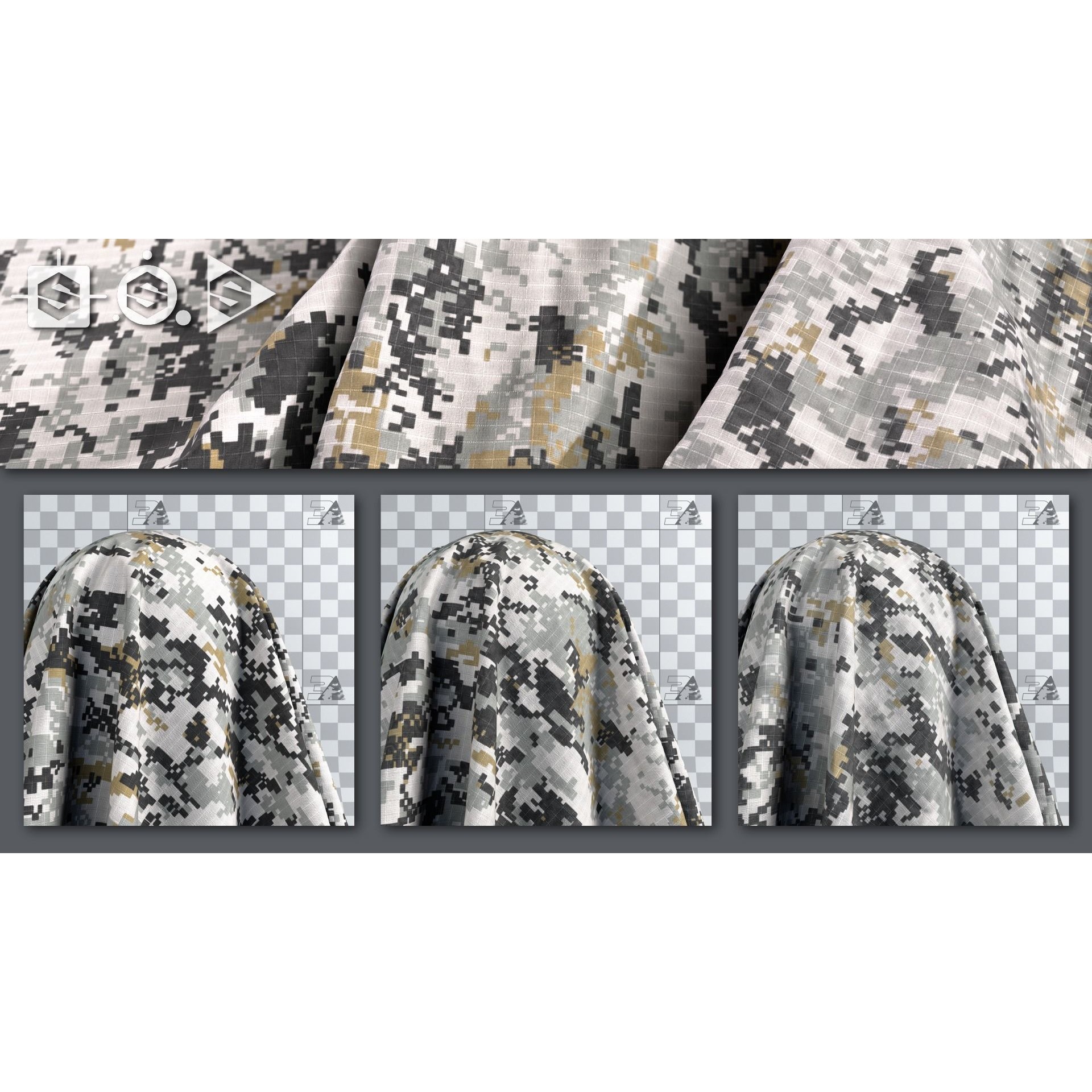 USMC Camo Generator Texture 3D Model – Procedural Military Fabric, SBSAR - View 18