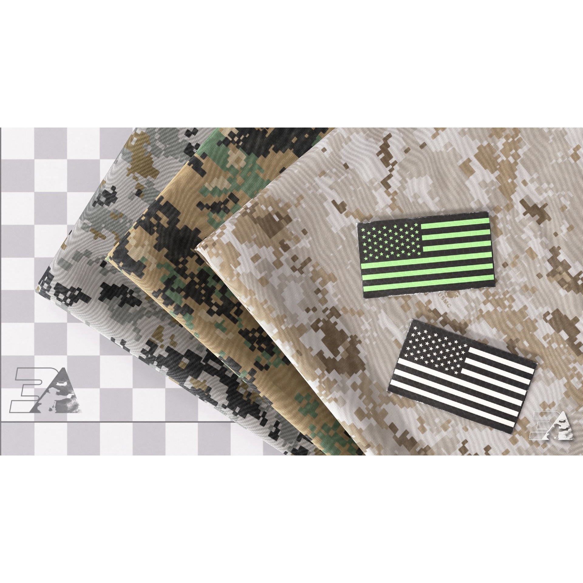 USMC Camo Generator Texture 3D Model – Procedural Military Fabric, SBSAR - View 3