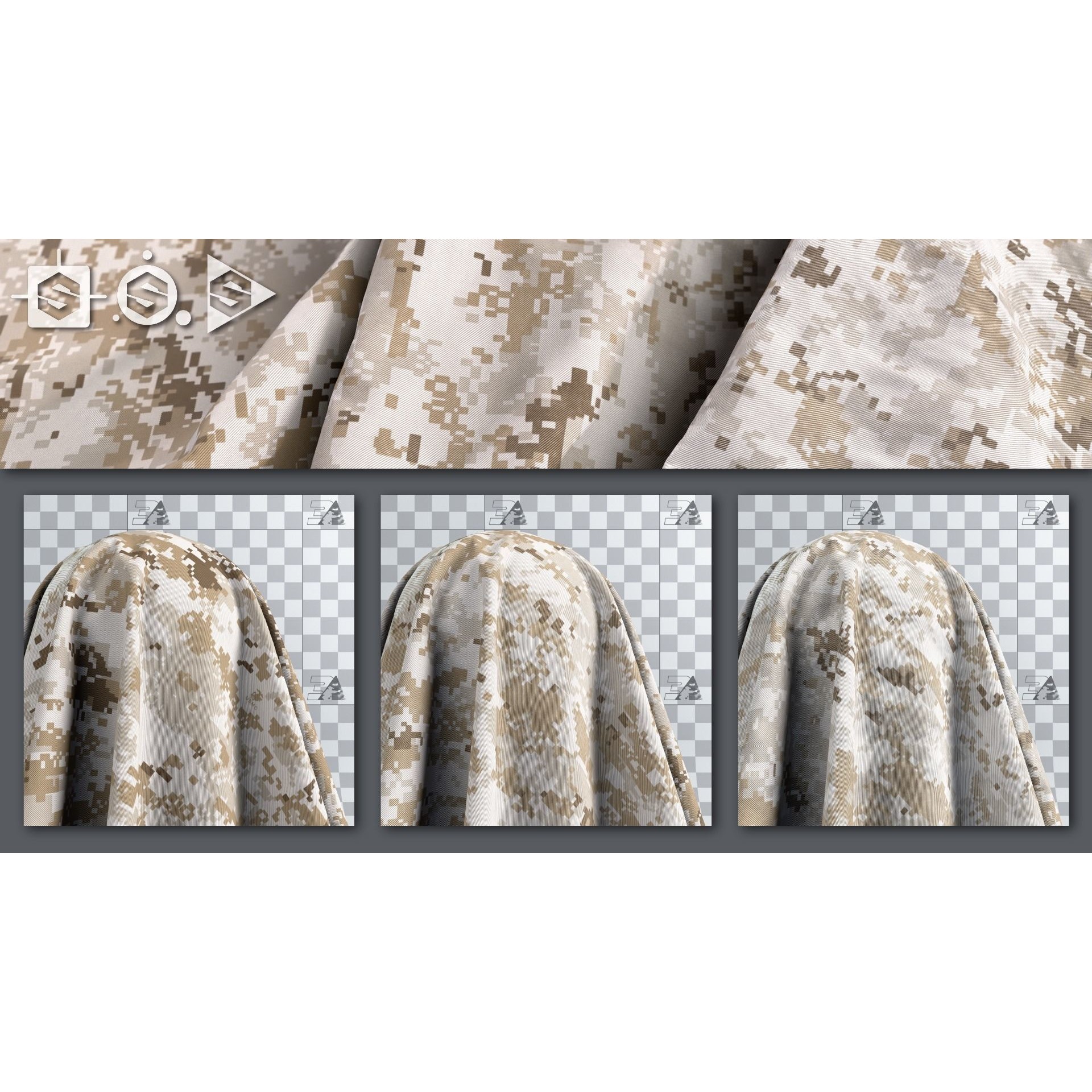 USMC Camo Generator Texture 3D Model – Procedural Military Fabric, SBSAR - View 4