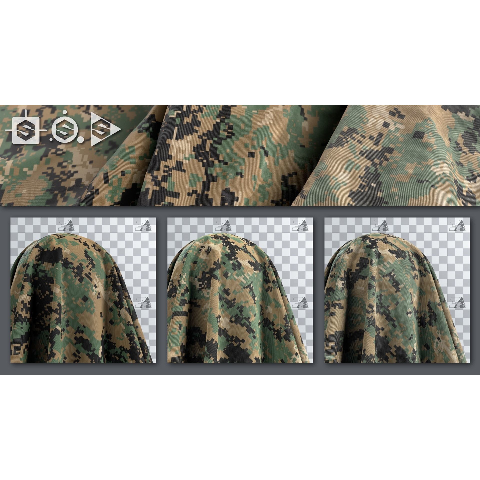 USMC Camo Generator Texture 3D Model – Procedural Military Fabric, SBSAR - View 5