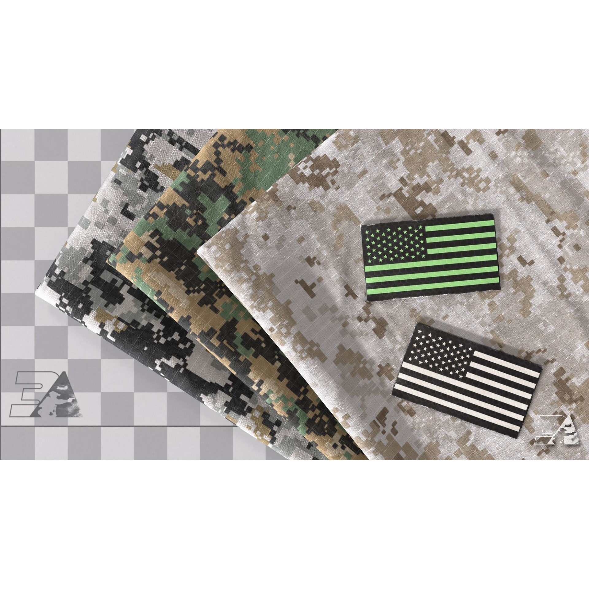 USMC Camo Generator Texture 3D Model – Procedural Military Fabric, SBSAR - View 7