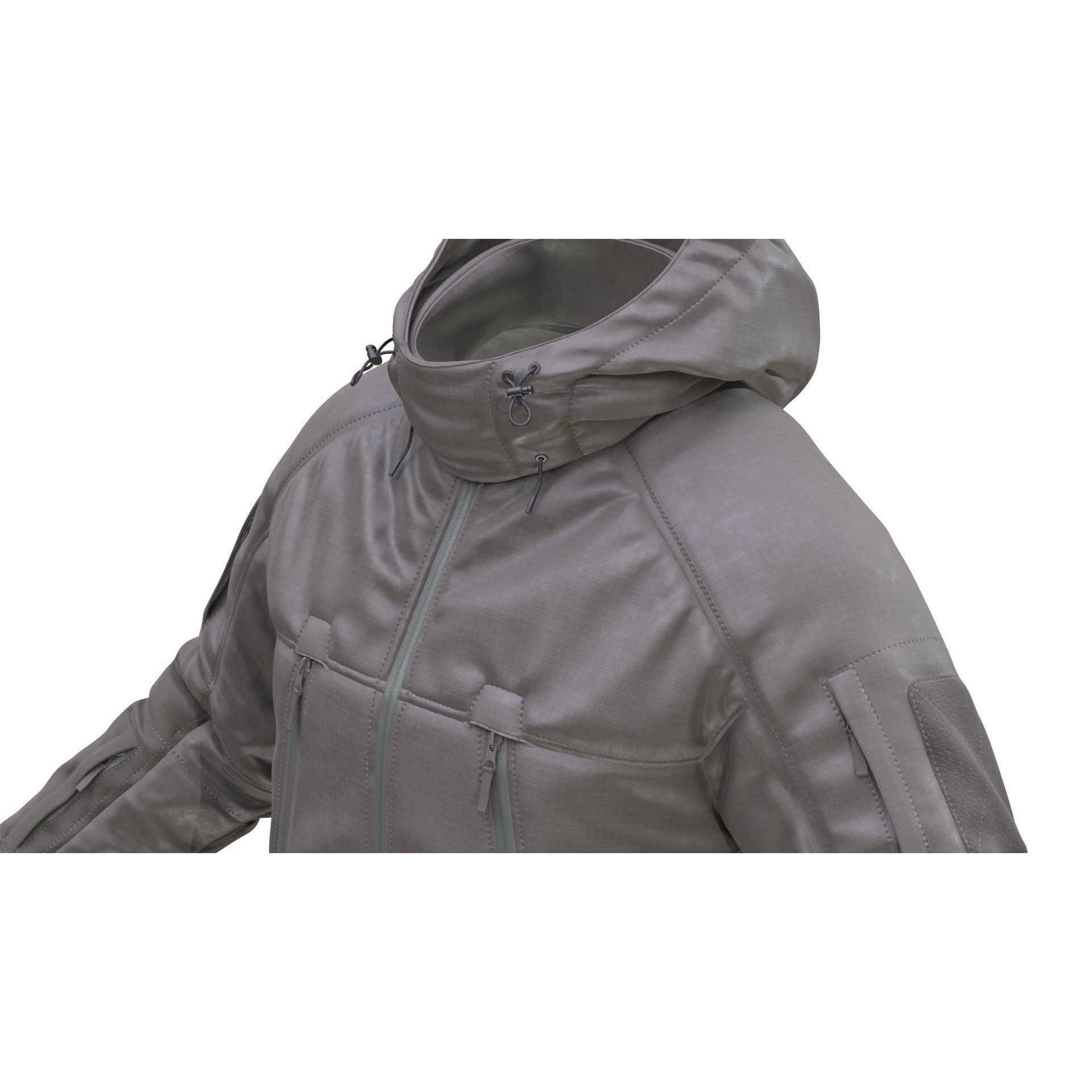 Jacket 3D Model – Low Poly Rigged Military Outfit for Games - View 11