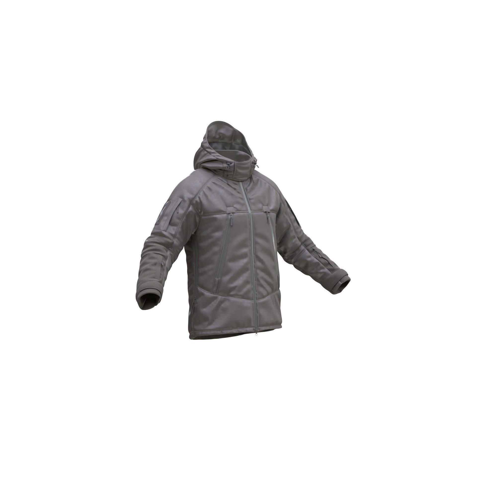 Jacket 3D Model – Low Poly Rigged Military Outfit for Games - View 3