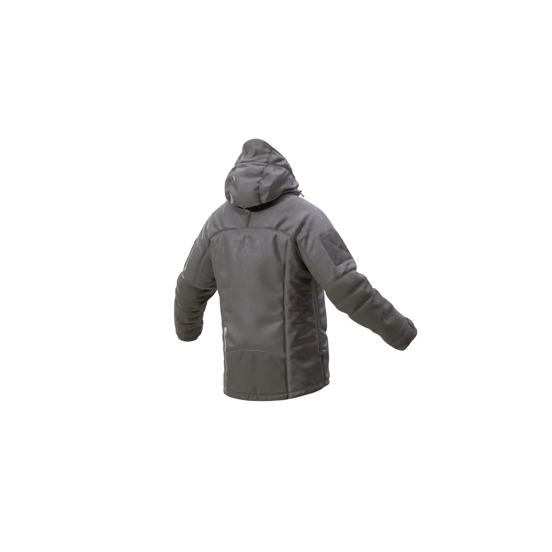 Jacket 3D Model – Low Poly Rigged Military Outfit for Games - View 6