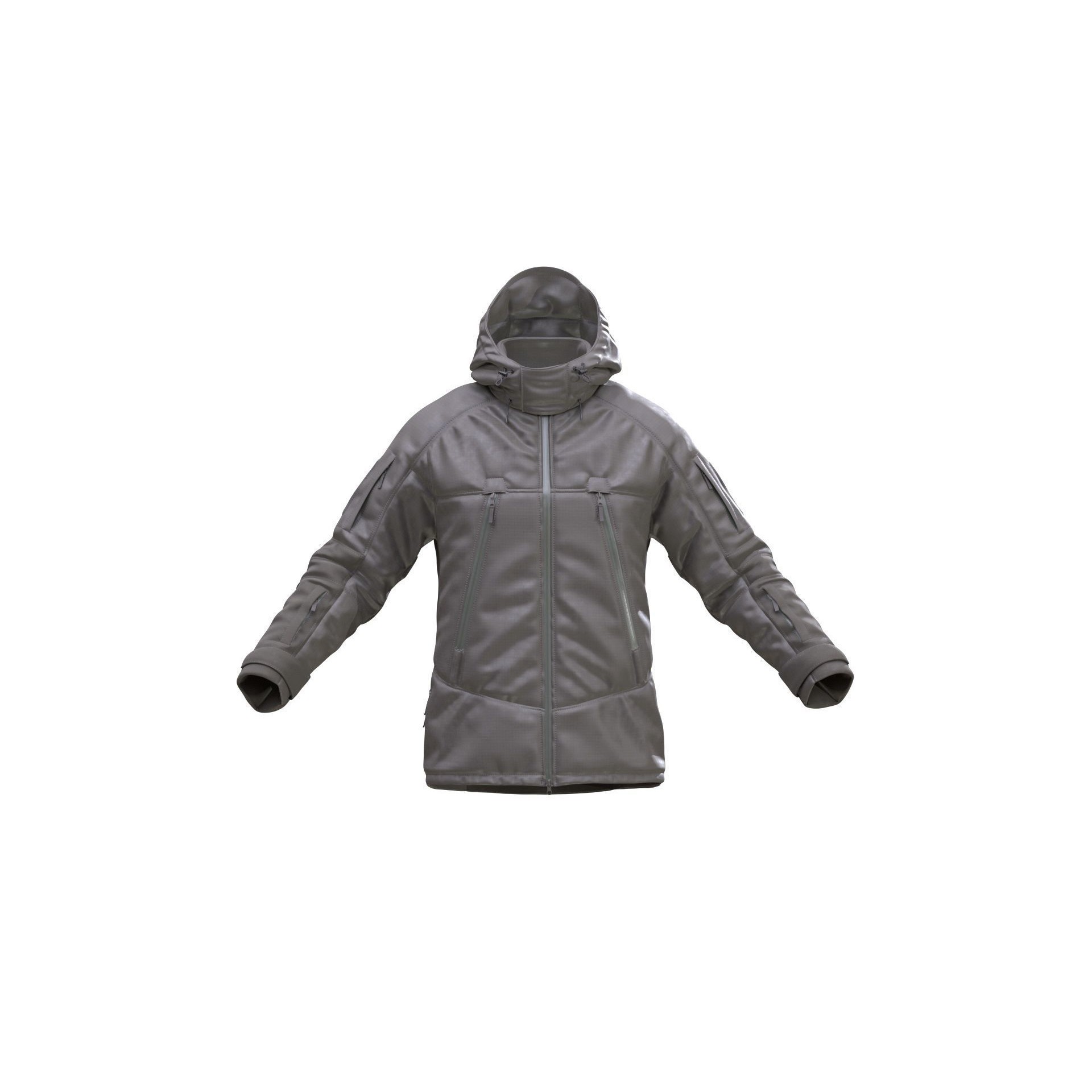 Jacket 3D Model – Low Poly Rigged Military Outfit for Games - View 7