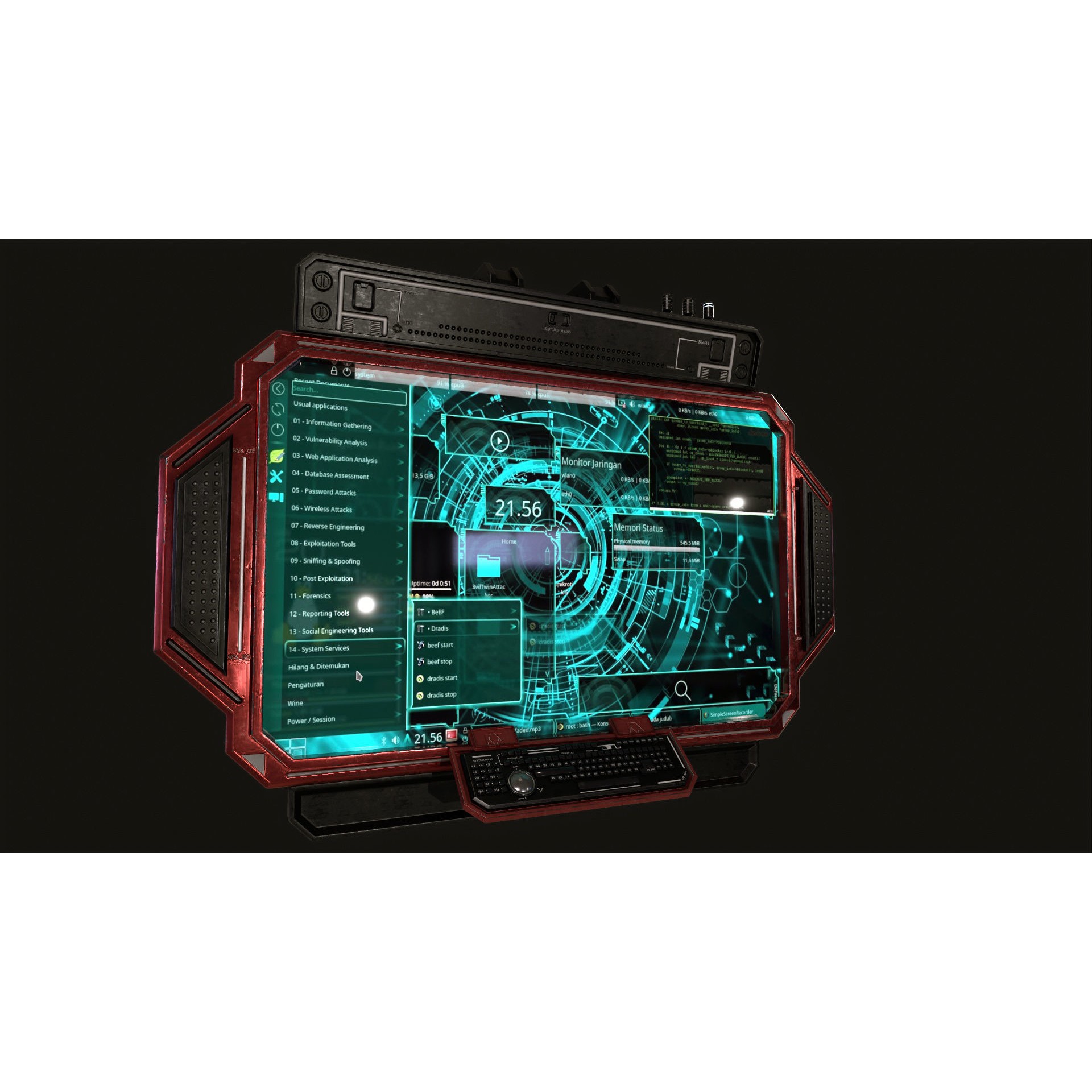 Control Panel Screen 3D Model – Low Poly PBR Asset, FBX, OBJ, Blender - View 10