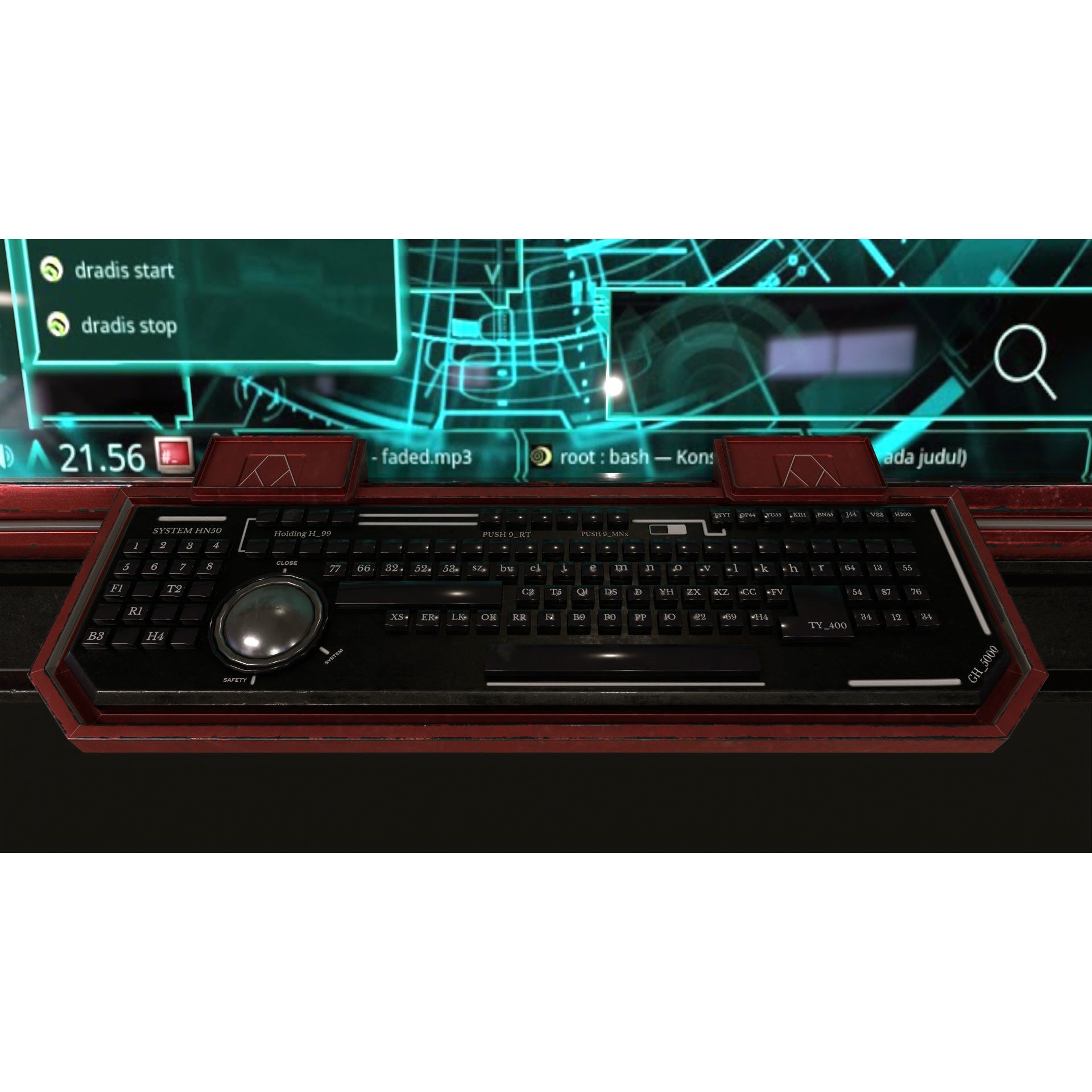 Control Panel Screen 3D Model – Low Poly PBR Asset, FBX, OBJ, Blender - View 11