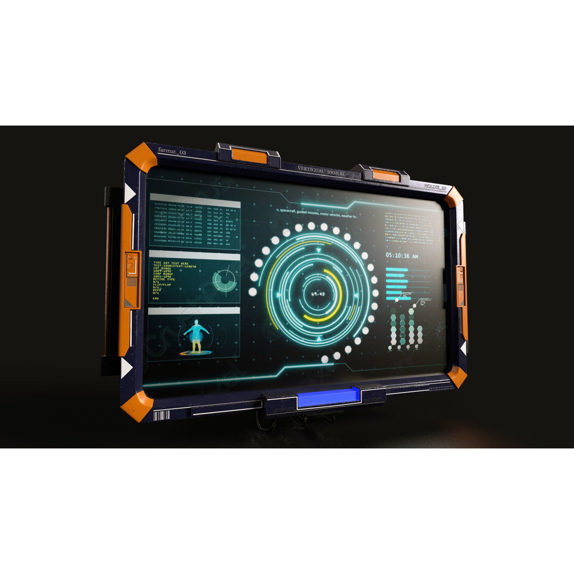 Control Panel Screen 3D Model – Low Poly PBR Asset, FBX, OBJ, Blender - View 12