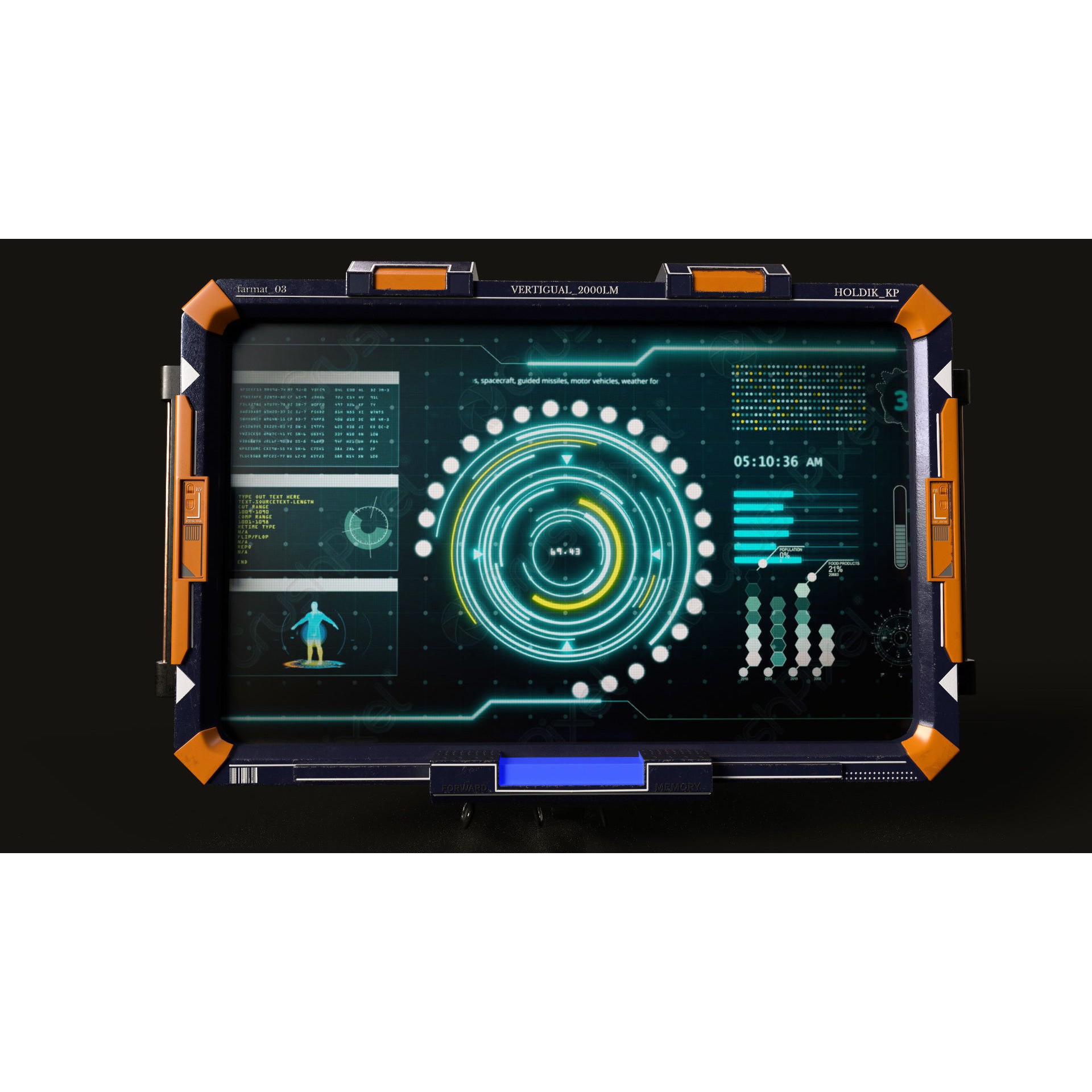 Control Panel Screen 3D Model – Low Poly PBR Asset, FBX, OBJ, Blender - View 13