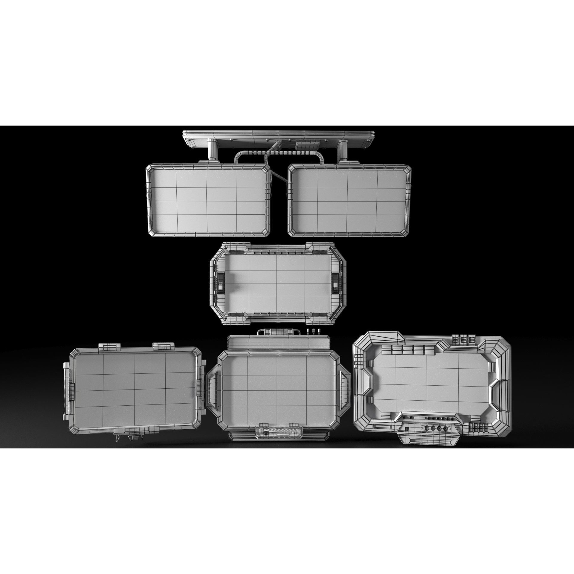 Control Panel Screen 3D Model – Low Poly PBR Asset, FBX, OBJ, Blender - View 17