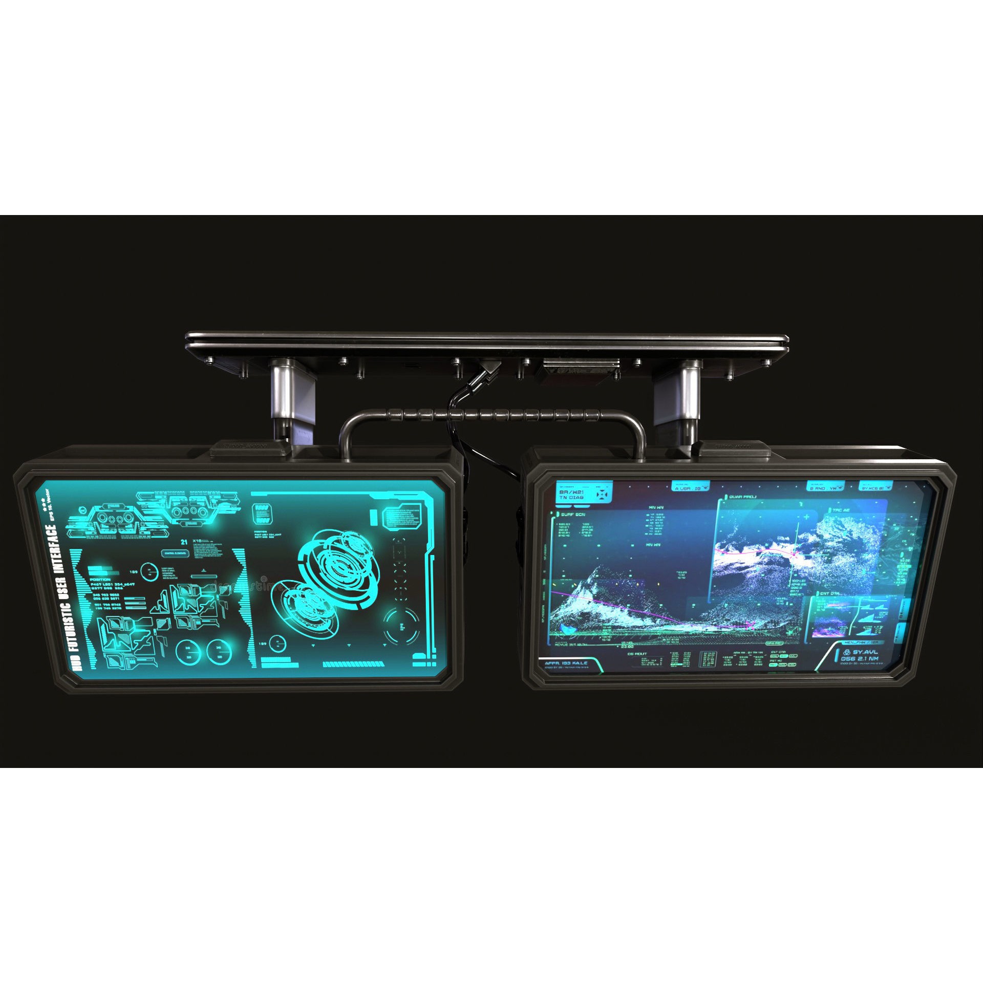 Control Panel Screen 3D Model – Low Poly PBR Asset, FBX, OBJ, Blender - View 5