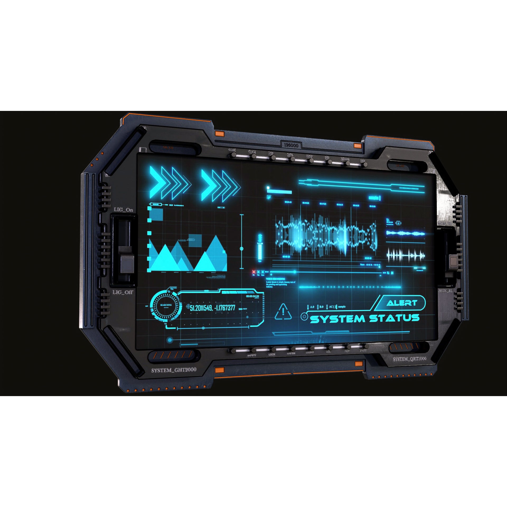 Control Panel Screen 3D Model – Low Poly PBR Asset, FBX, OBJ, Blender - View 8