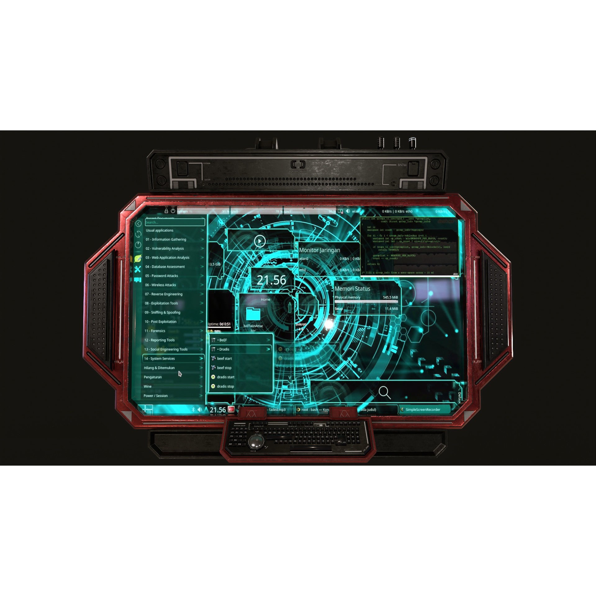 Control Panel Screen 3D Model – Low Poly PBR Asset, FBX, OBJ, Blender - View 9