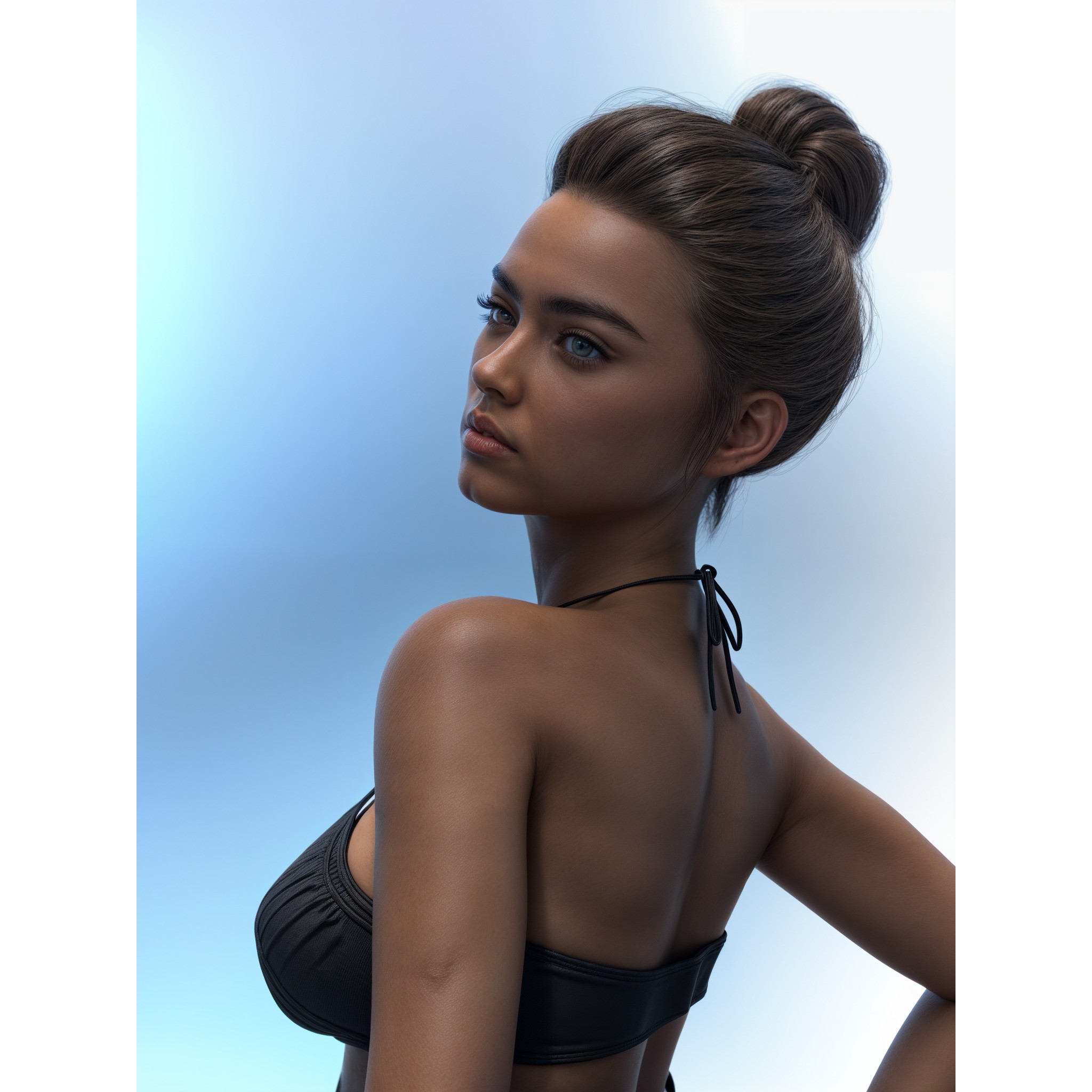 Photorealistic Young Woman - Rigged Game-Ready 3D Model - View 3