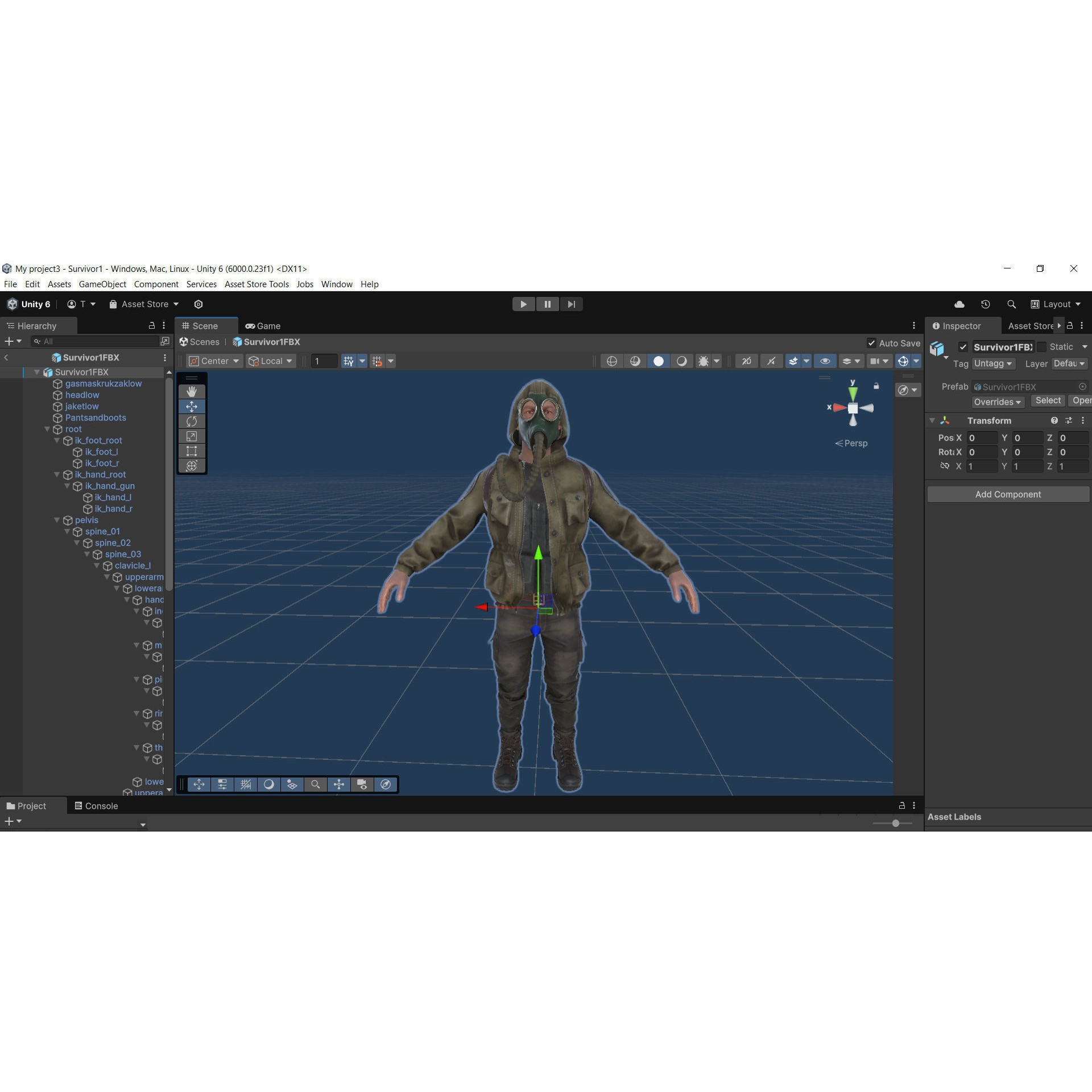Post Apocalyptic Survivor 3D Model – Low Poly Game Ready Character, FBX