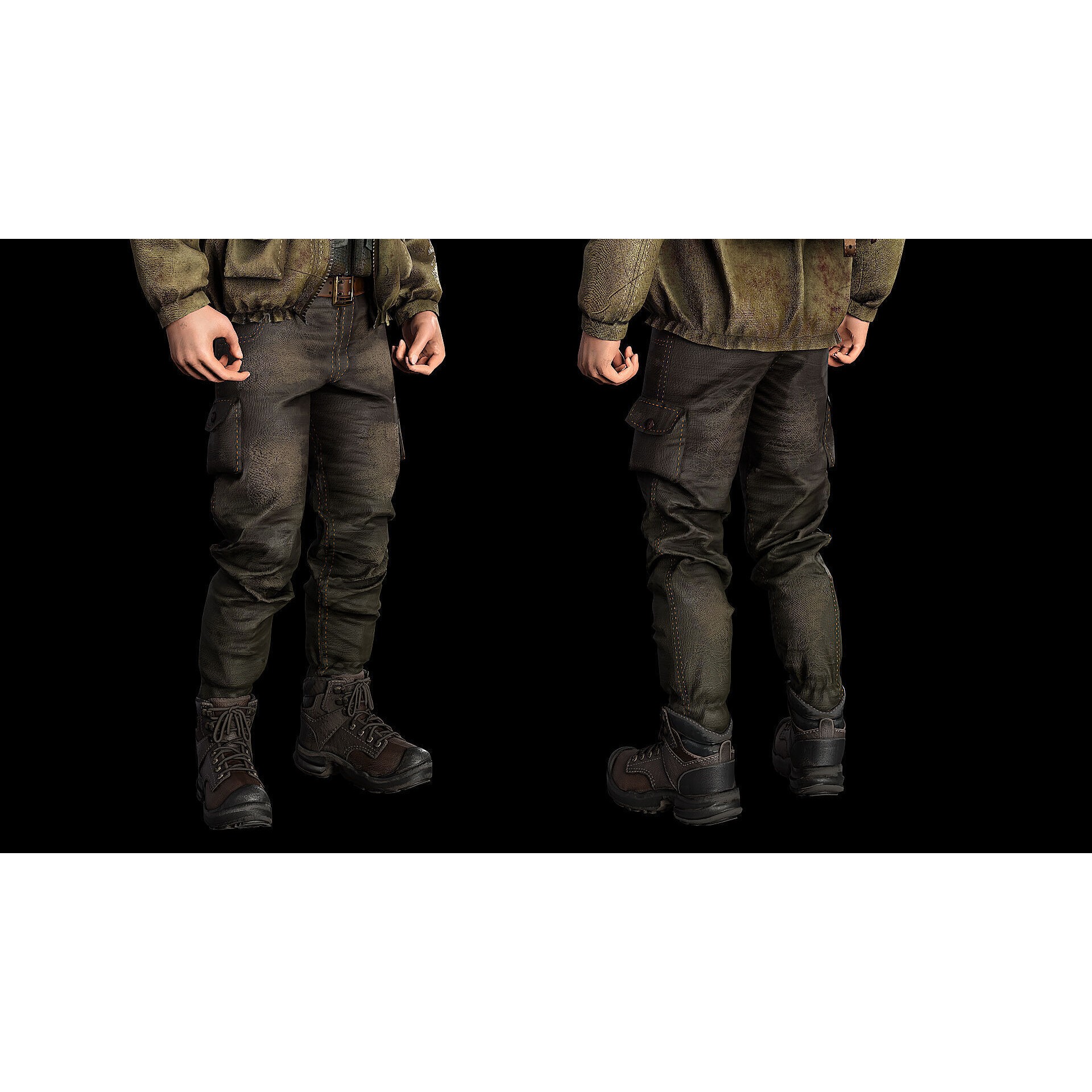 Post Apocalyptic Survivor 3D Model – Low Poly Game Ready Character, FBX - View 11
